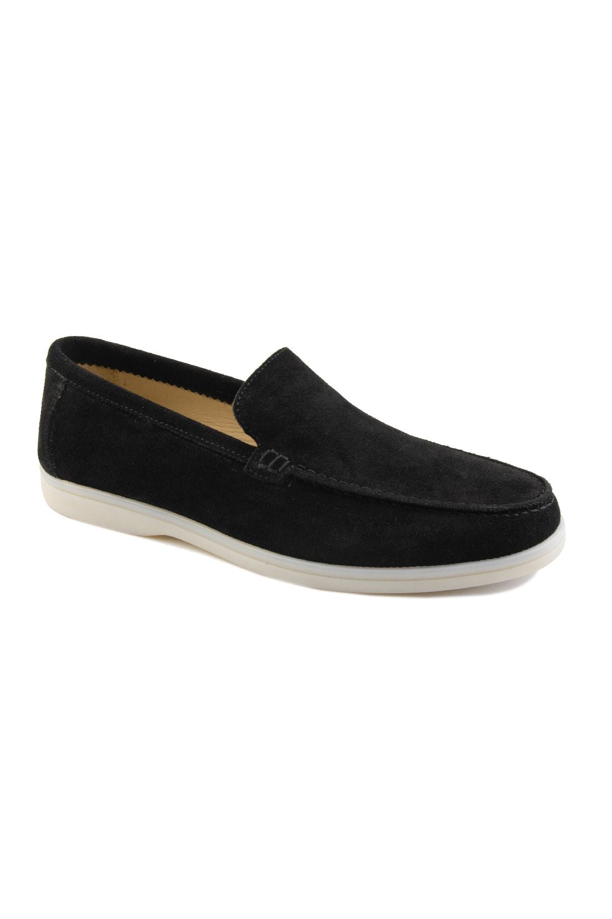 Hakiki Süet Erkek Düz Loafer 500911 Siyah