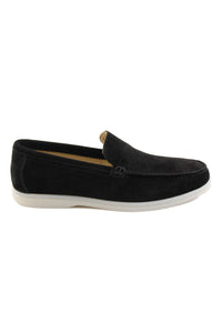 Genuine Suede Men's Flat Loafer 500911 Black