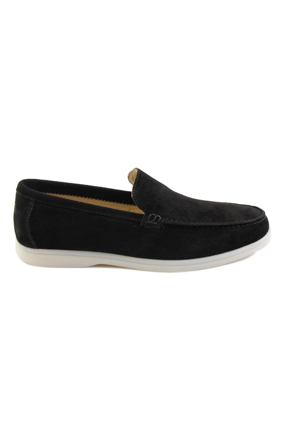 Hakiki Süet Erkek Düz Loafer 500911 Siyah