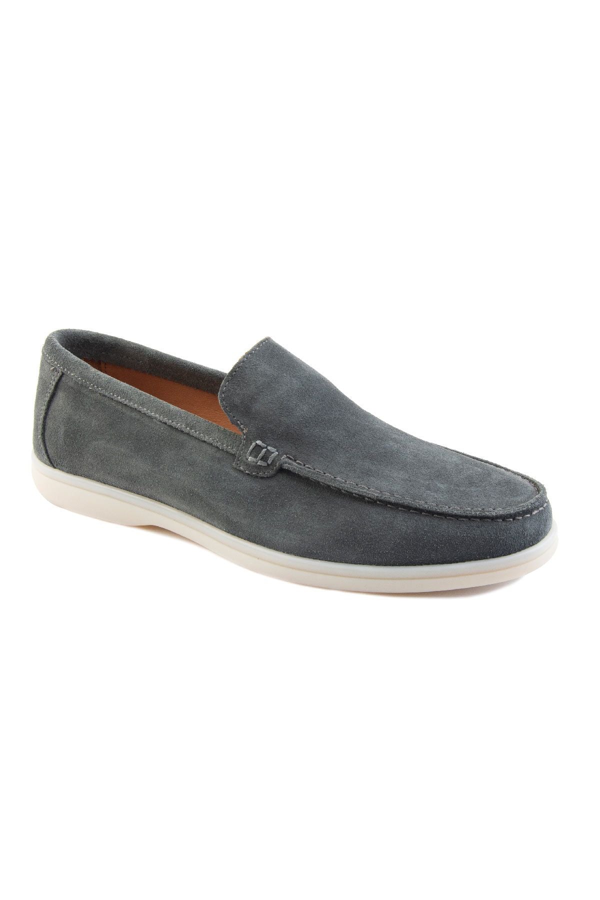 Hakiki Süet Erkek Düz Loafer 500911 Antrasit