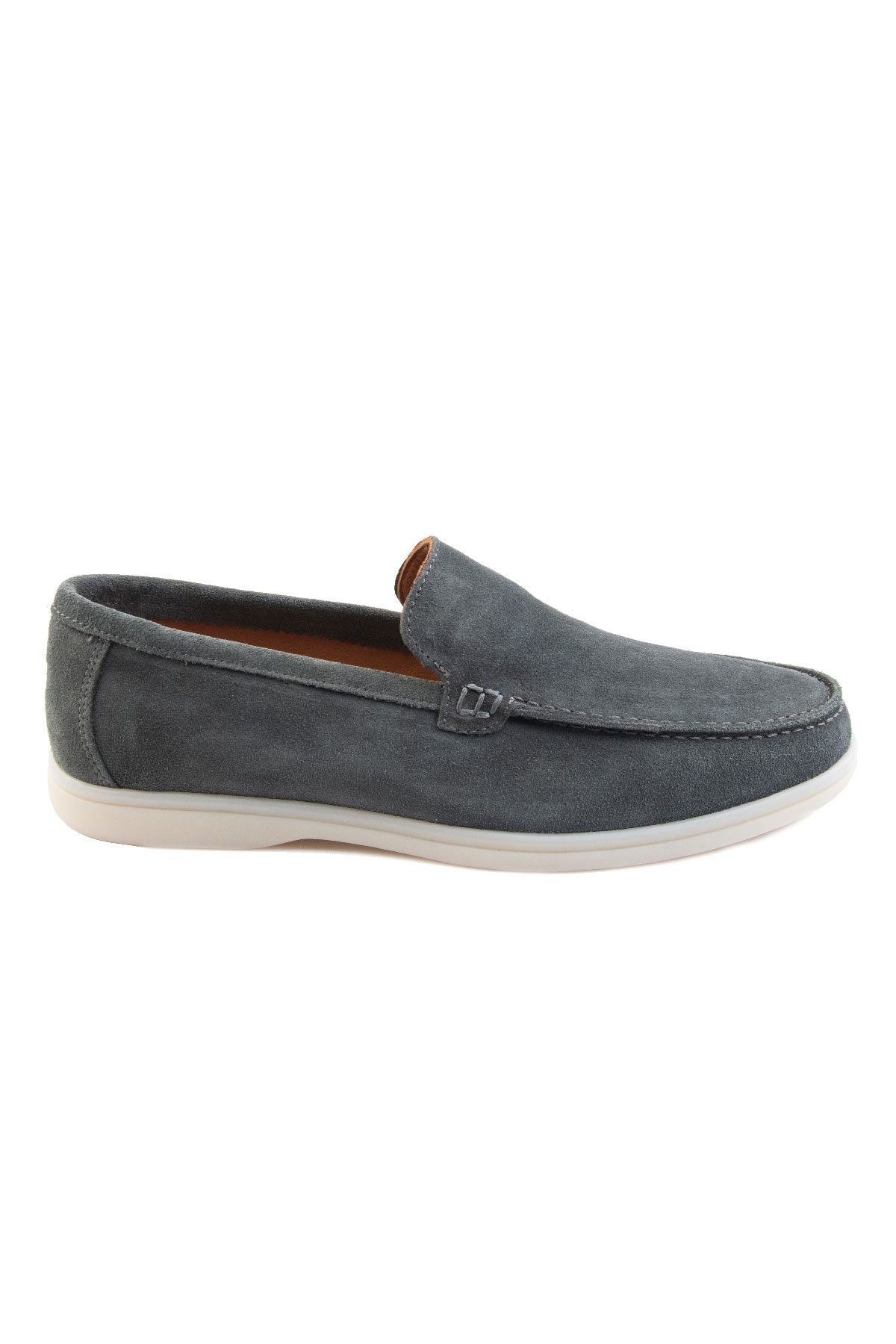 Hakiki Süet Erkek Düz Loafer 500911 Antrasit