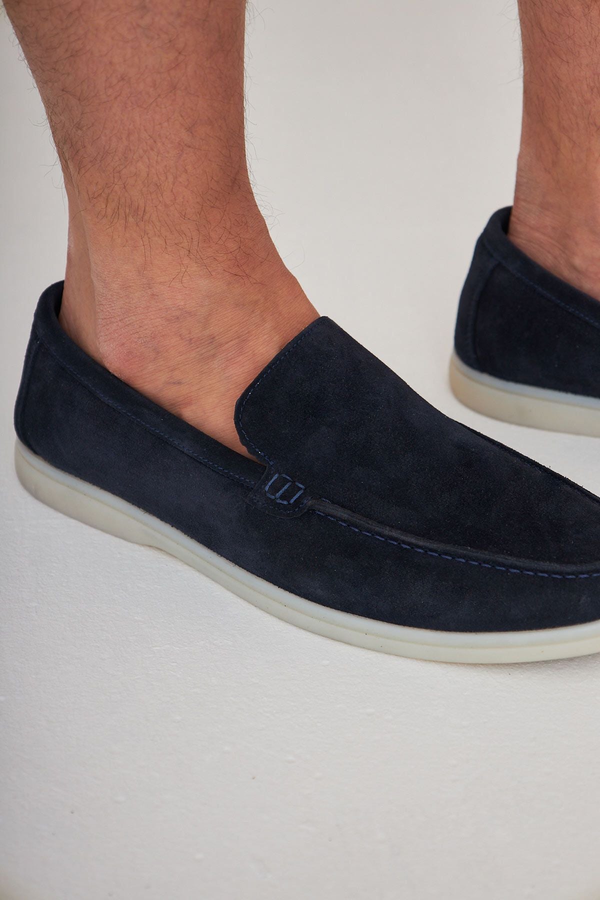 Hakiki Süet Erkek Düz Loafer 500911 Lacivert