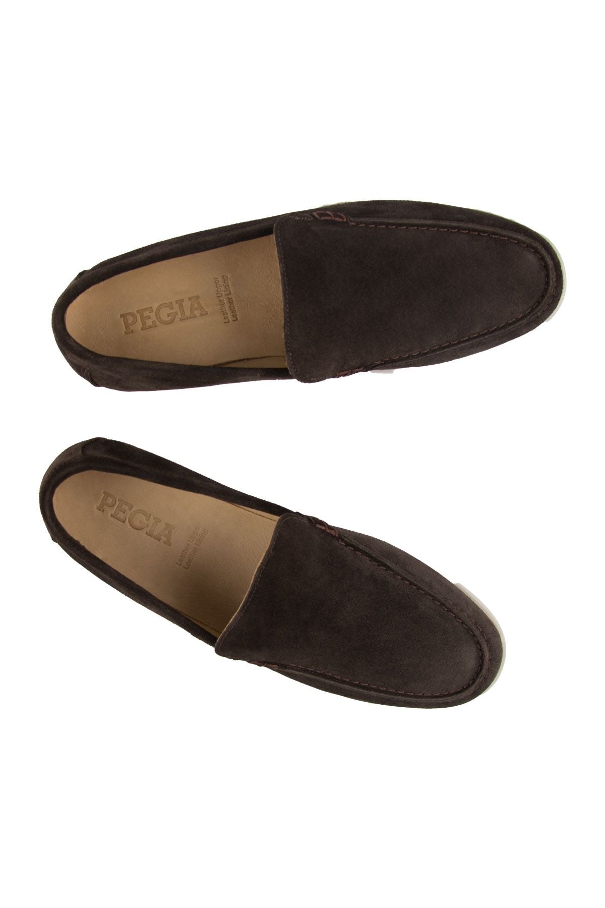 Hakiki Süet Erkek Düz Loafer 500911 Kahve