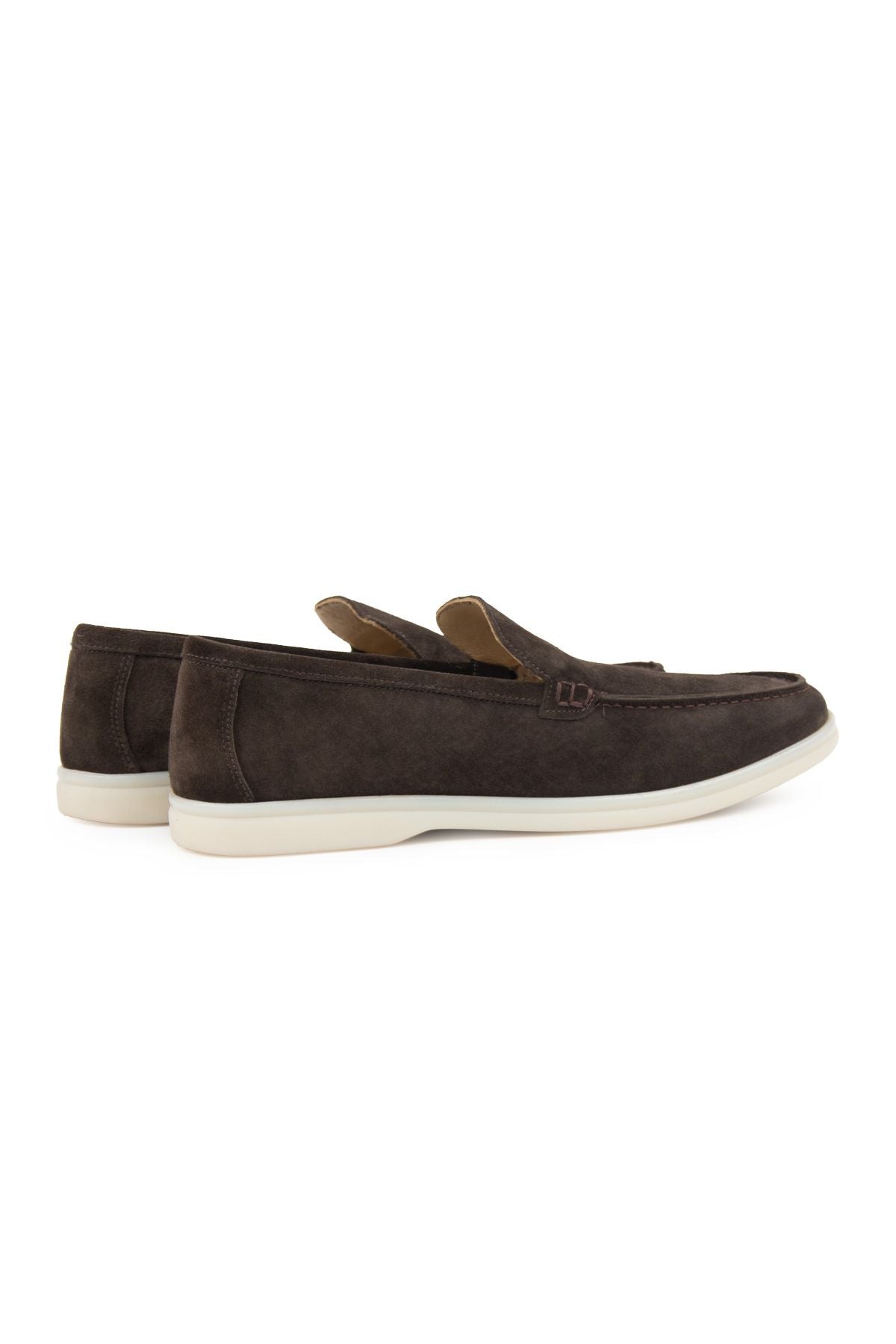 Hakiki Süet Erkek Düz Loafer 500911 Kahve