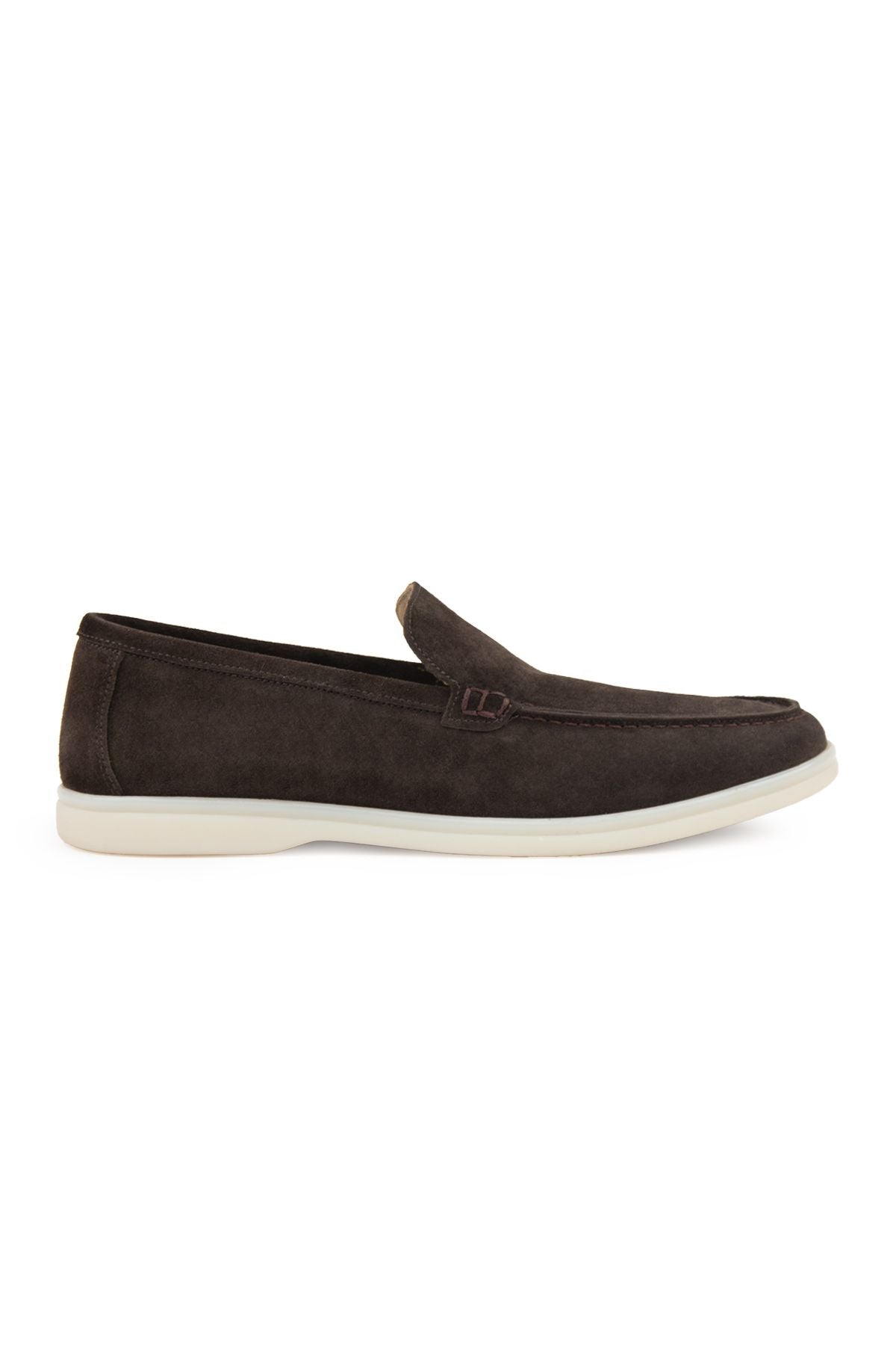 Hakiki Süet Erkek Düz Loafer 500911 Kahve