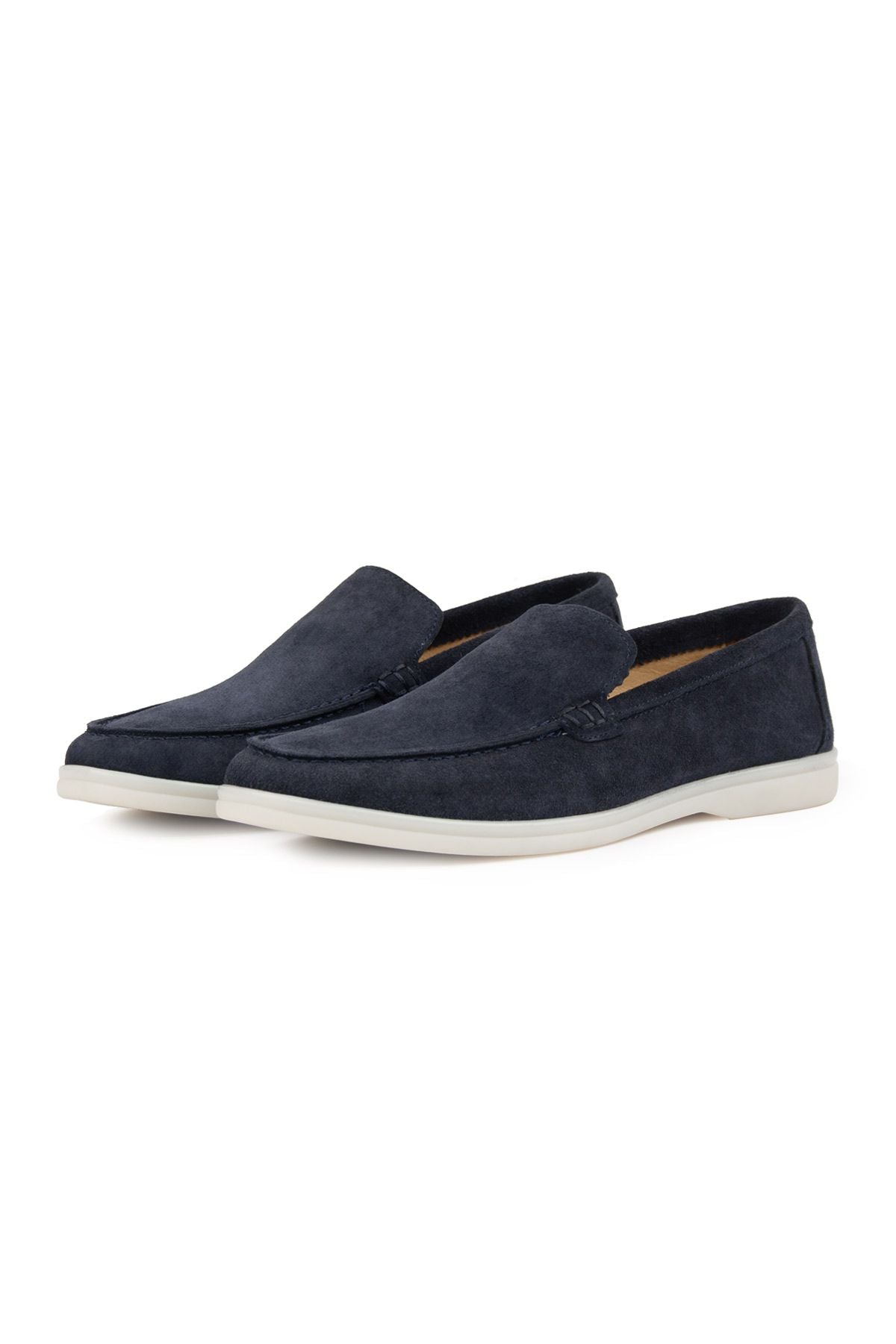 Hakiki Süet Erkek Düz Loafer 500911 Lacivert
