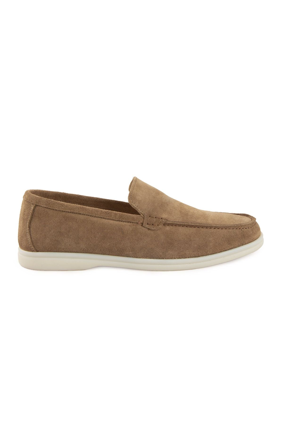Hakiki Süet Erkek Düz Loafer 500911 Sahra