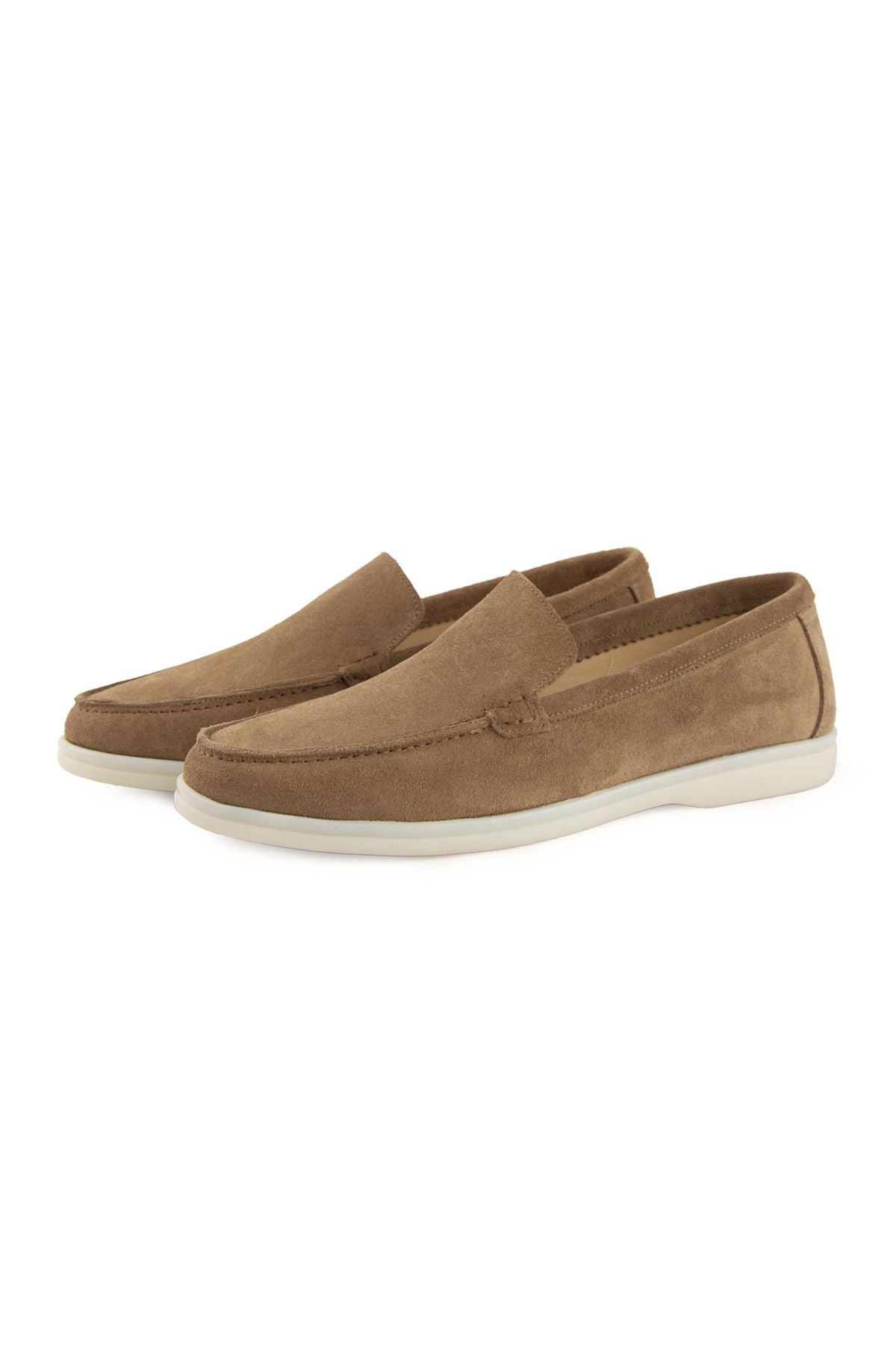 Hakiki Süet Erkek Düz Loafer 500911 Sahra