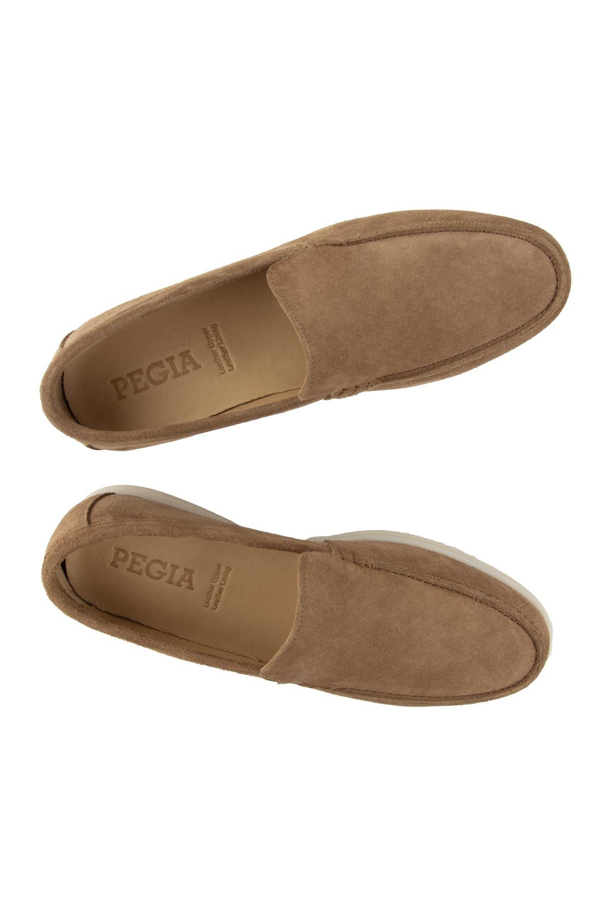 Hakiki Süet Erkek Düz Loafer 500911 Sahra