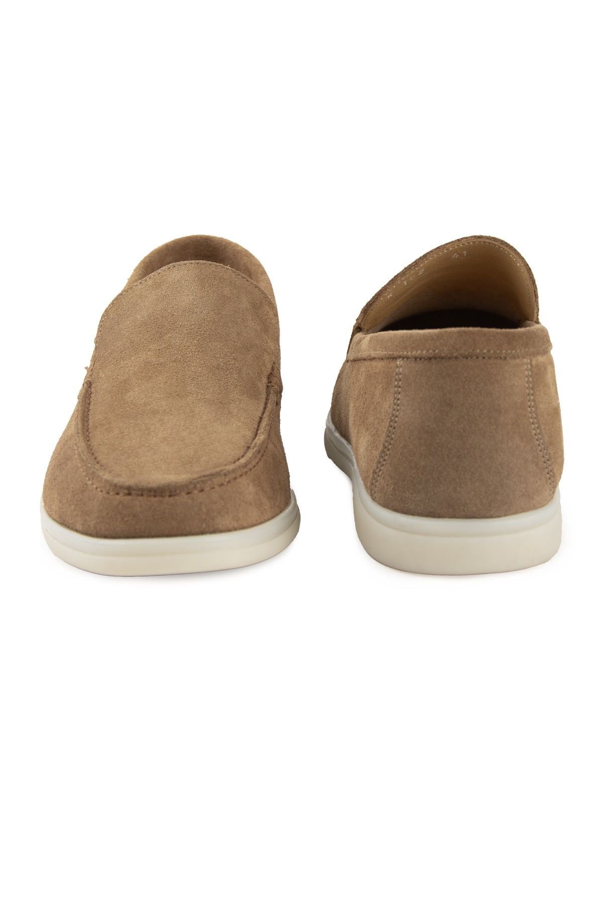 Hakiki Süet Erkek Düz Loafer 500911 Sahra