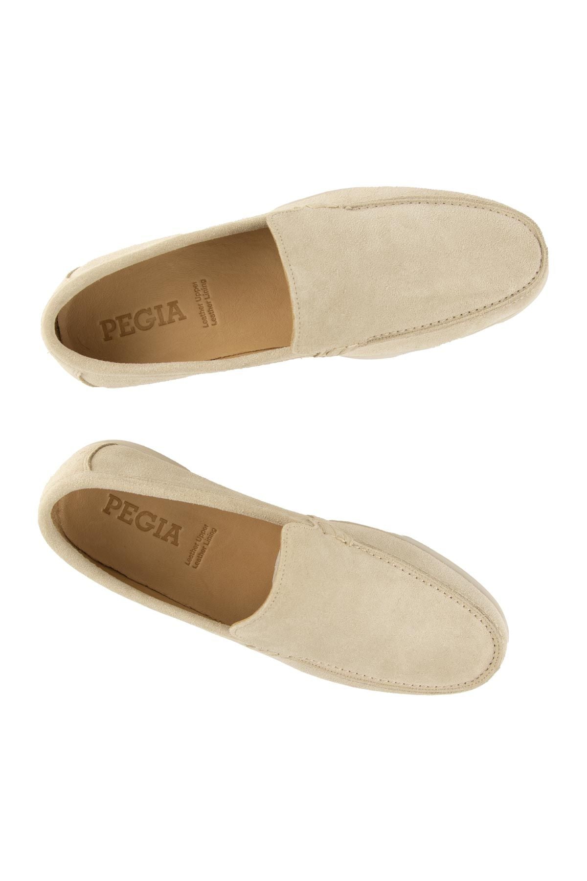 Hakiki Süet Erkek Düz Loafer 500911 Bej