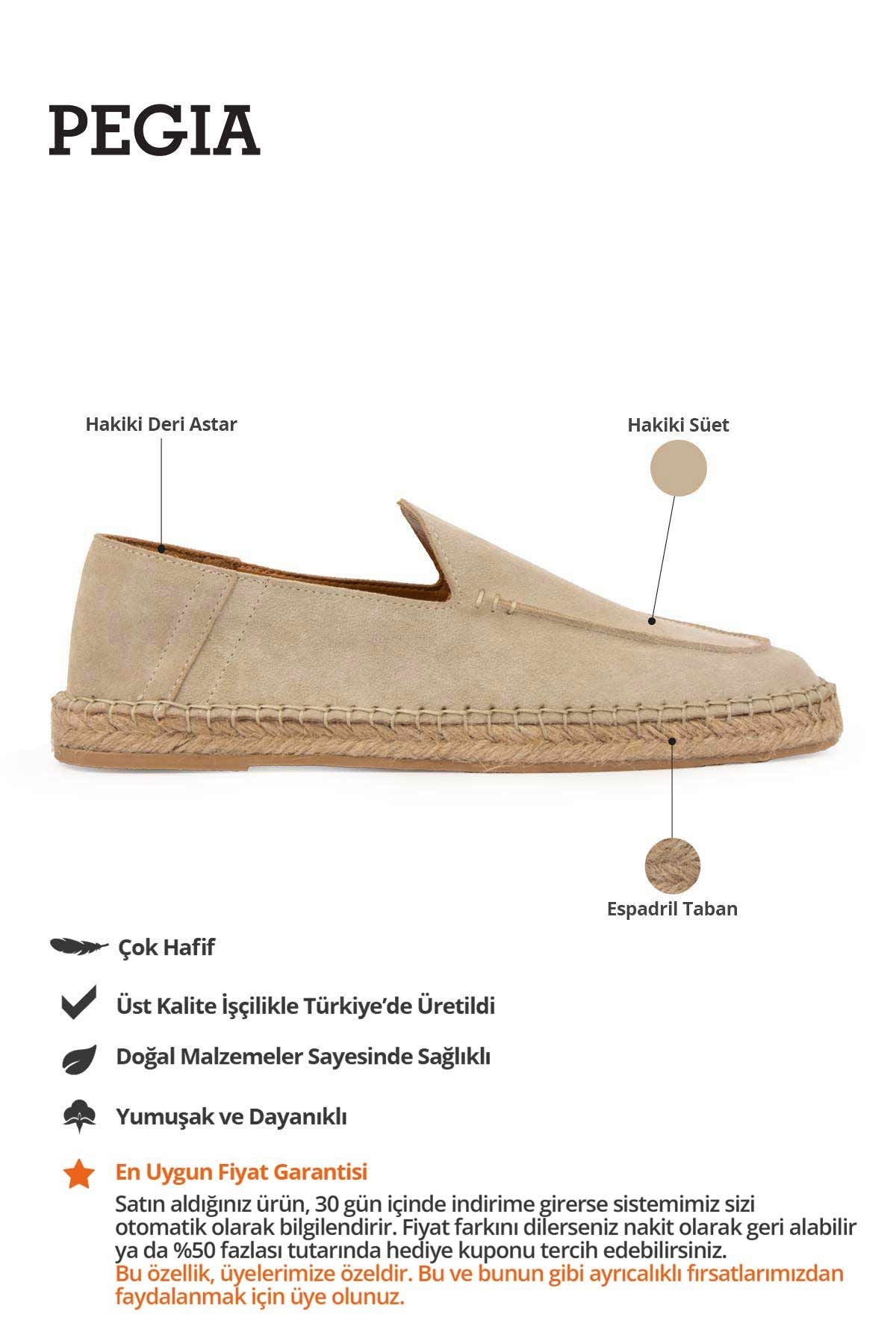 Hakiki Süet Erkek Espadril DG5024 Sahra