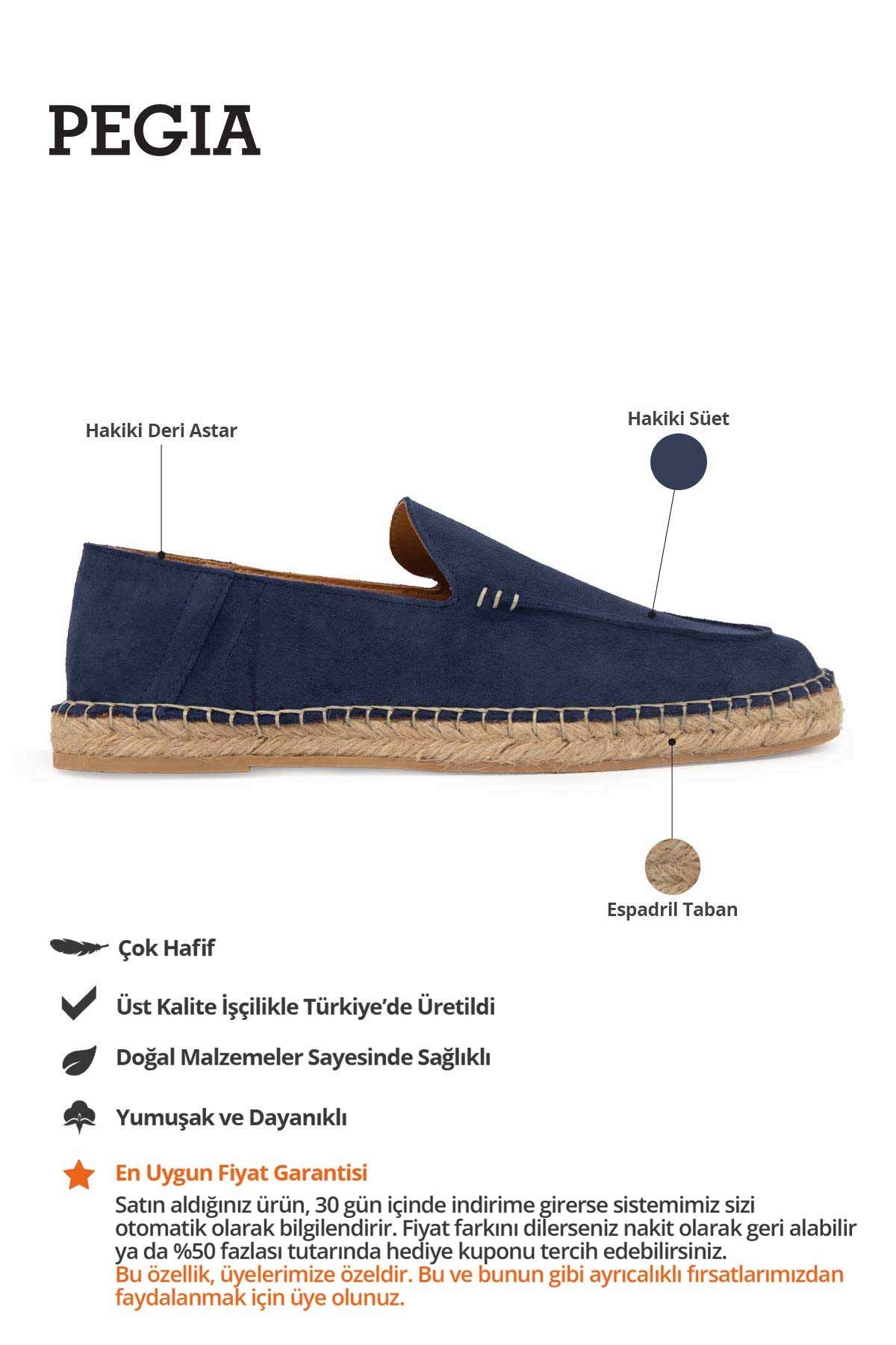 Hakiki Süet Erkek Espadril DG5024 Denim