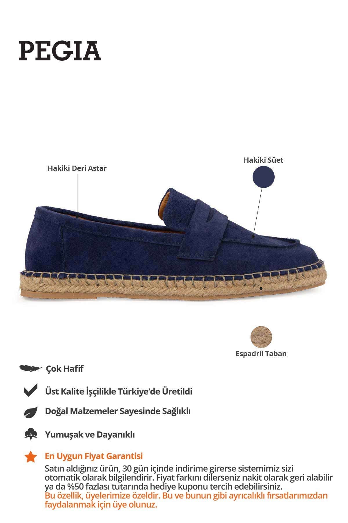 Hakiki Süet Erkek Espadril DG5025 Denim
