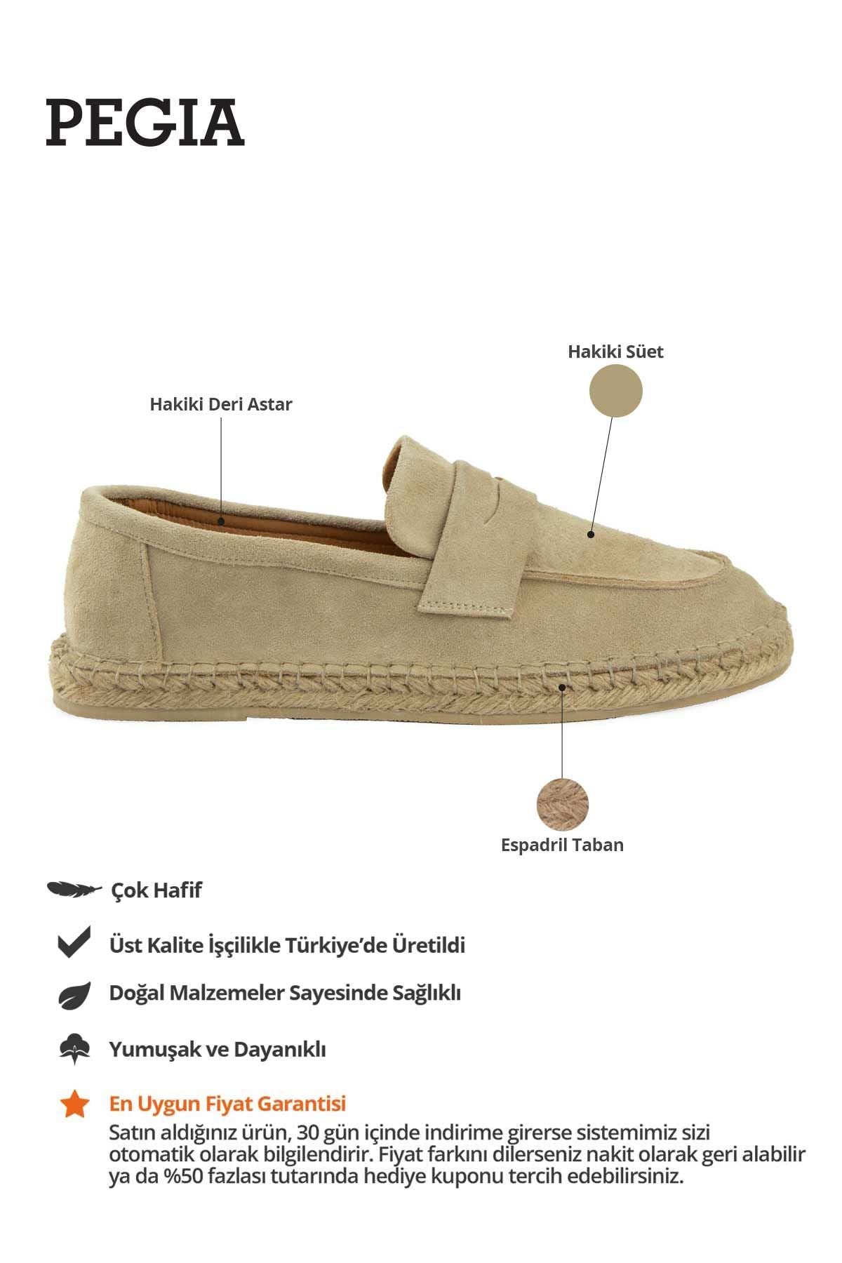 Hakiki Süet Erkek Espadril DG5025 Sahra