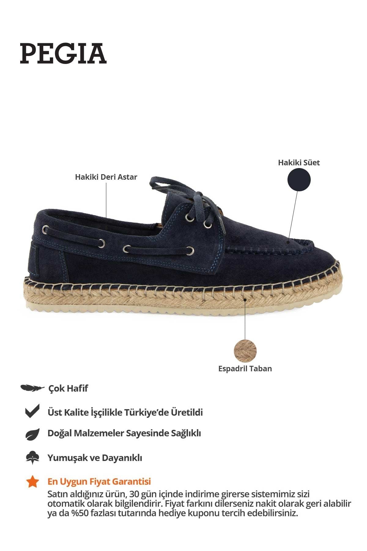 Hakiki Süet Erkek Espadril DG5026 Lacivert