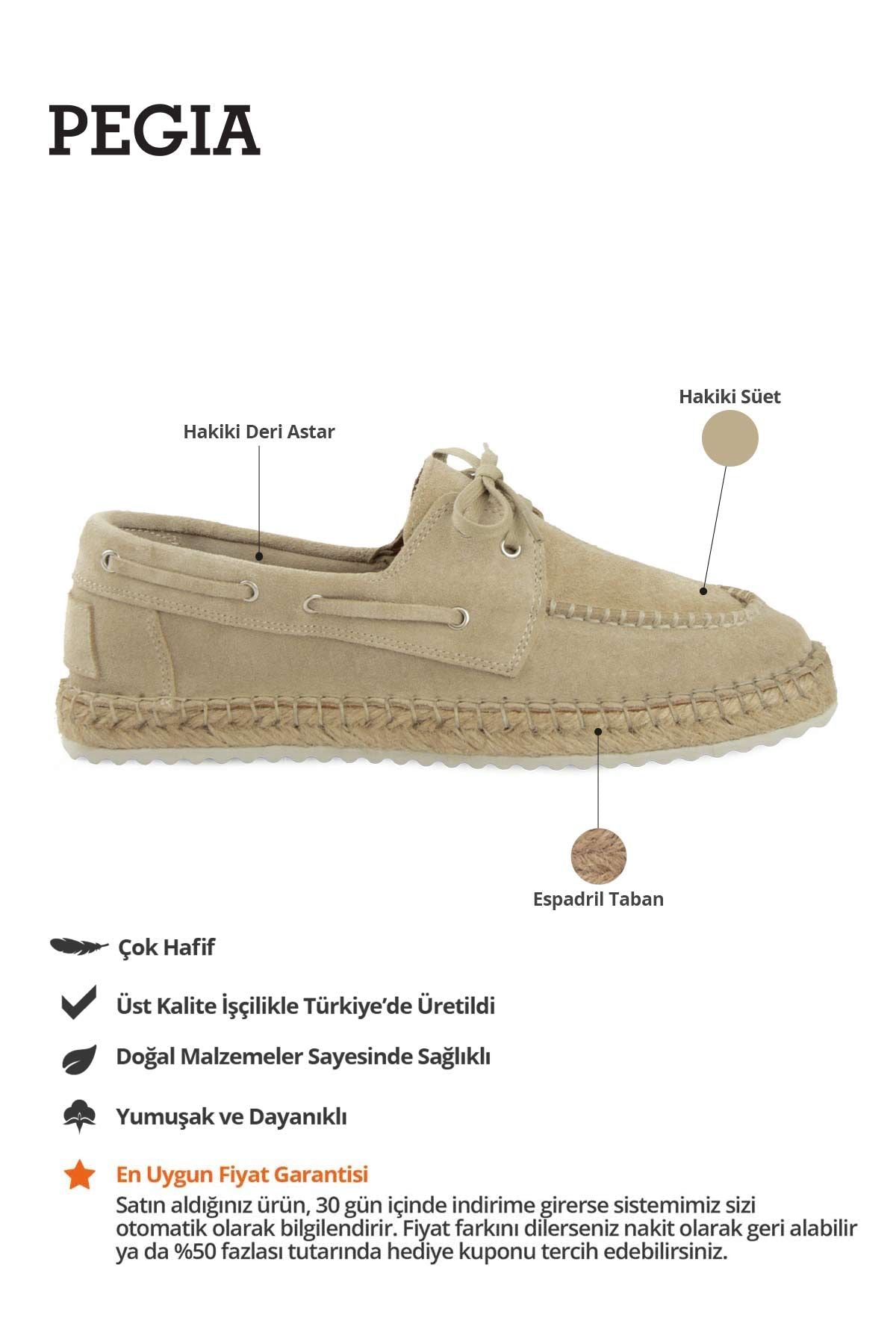 Hakiki Süet Erkek Espadril DG5026 Sahra