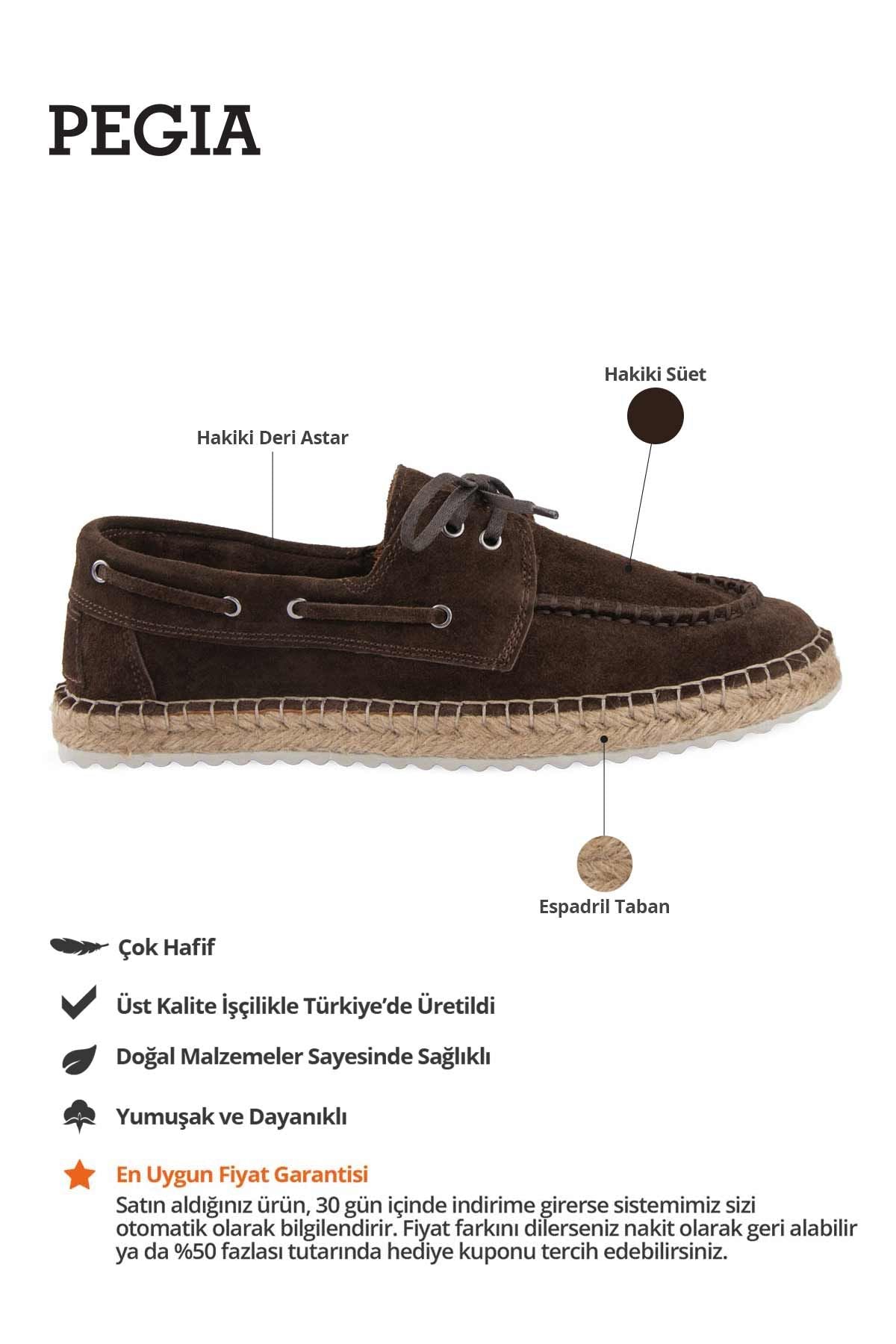 Hakiki Süet Erkek Espadril DG5026 Kahve