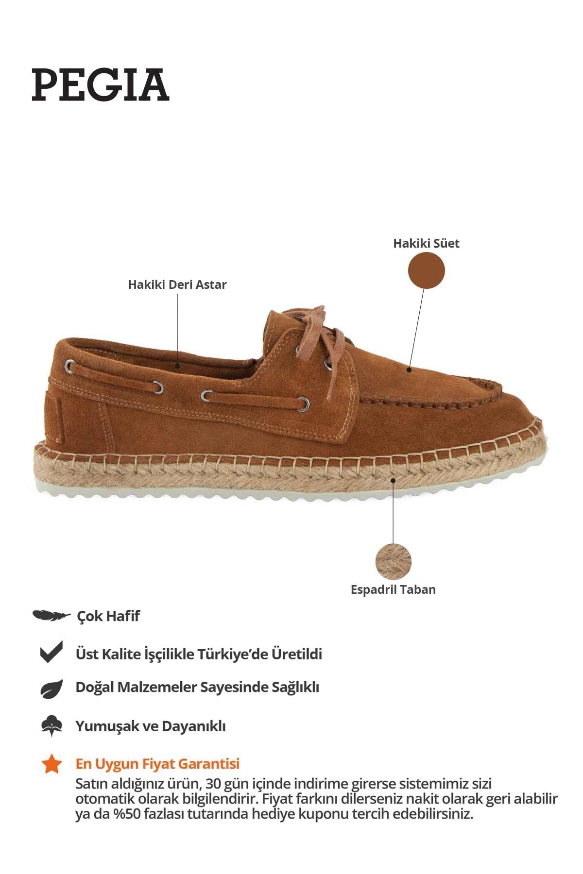 Hakiki Süet Erkek Espadril DG5026 Taba