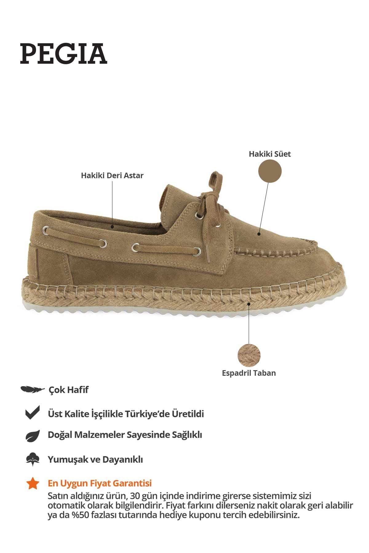 Hakiki Süet Erkek Espadril DG5026 Camel