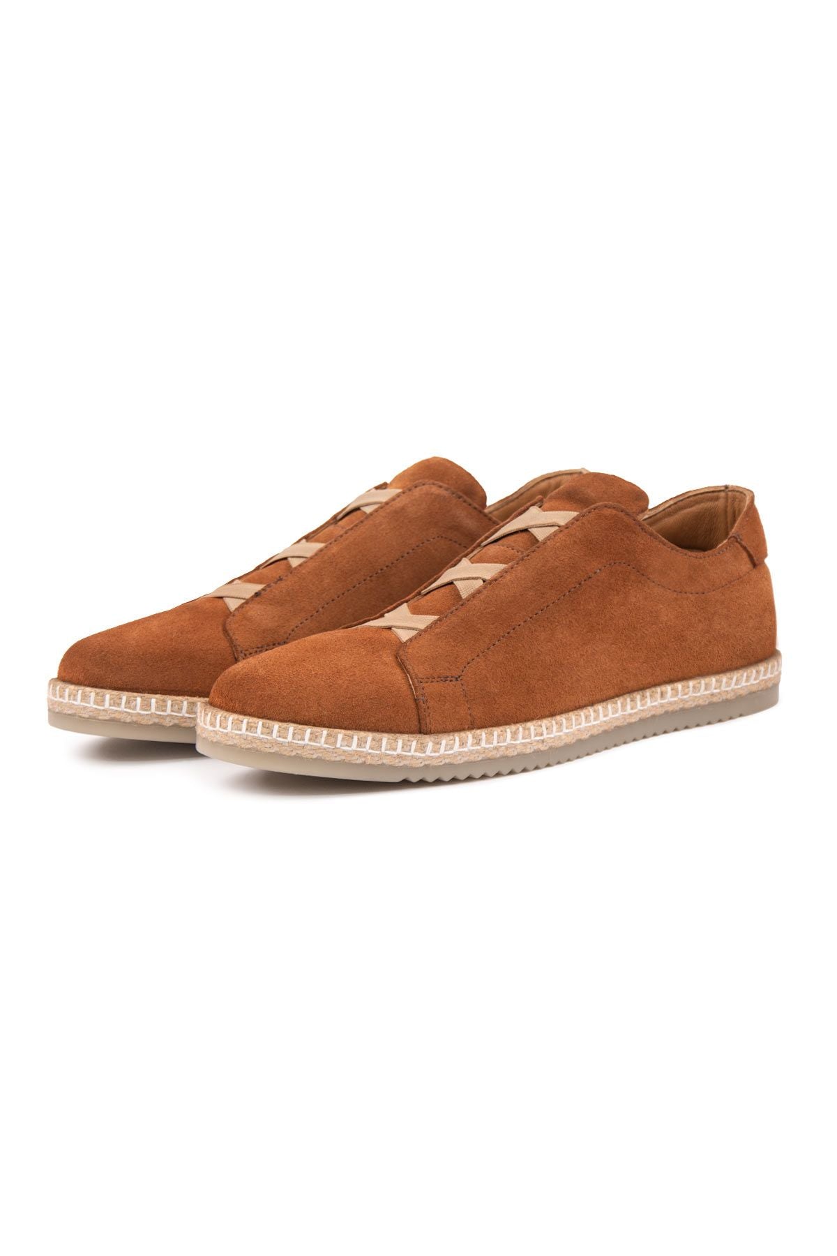 Hakiki Süet Erkek Espadril DG5031 Taba
