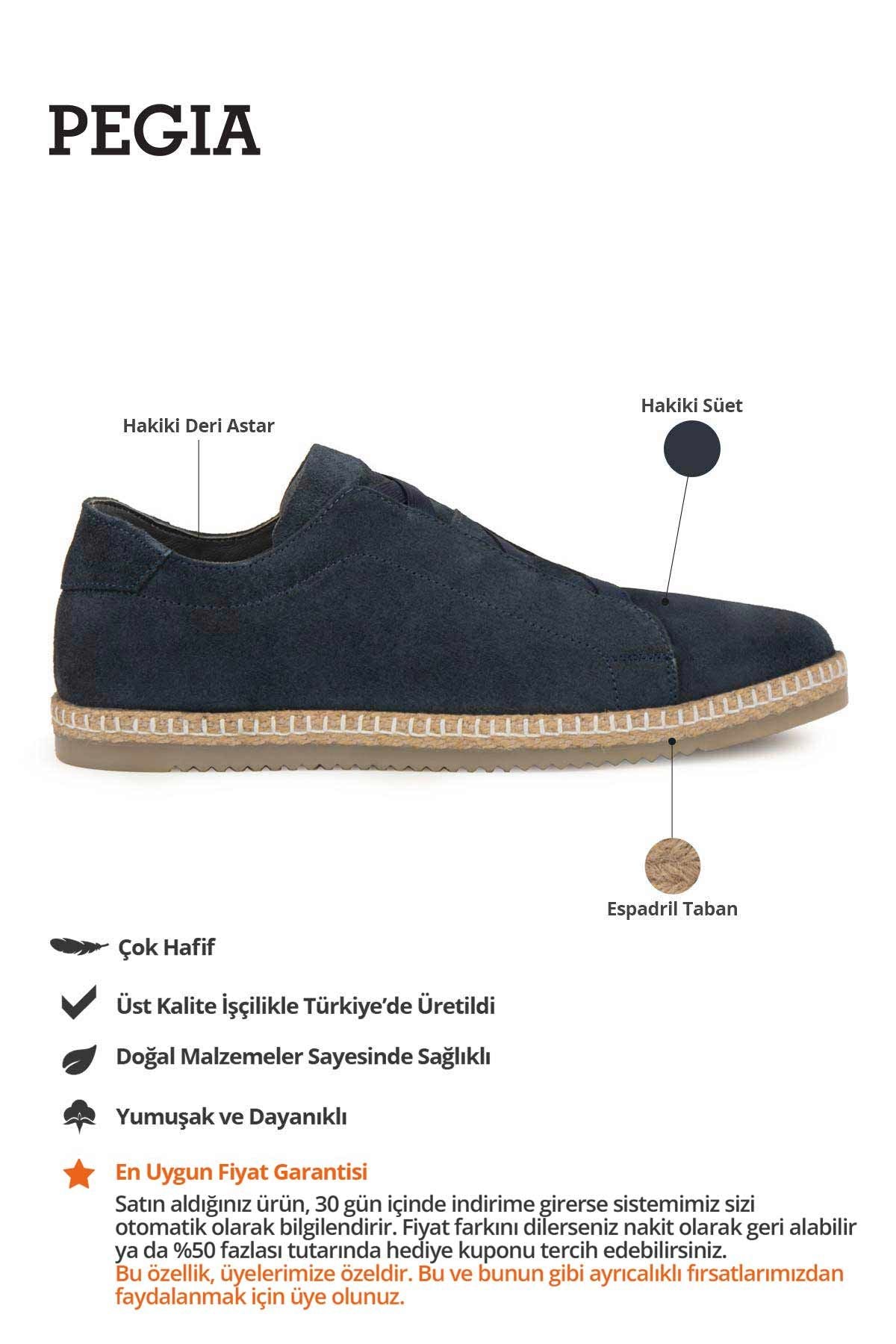 Hakiki Süet Erkek Espadril DG5031 Lacivert