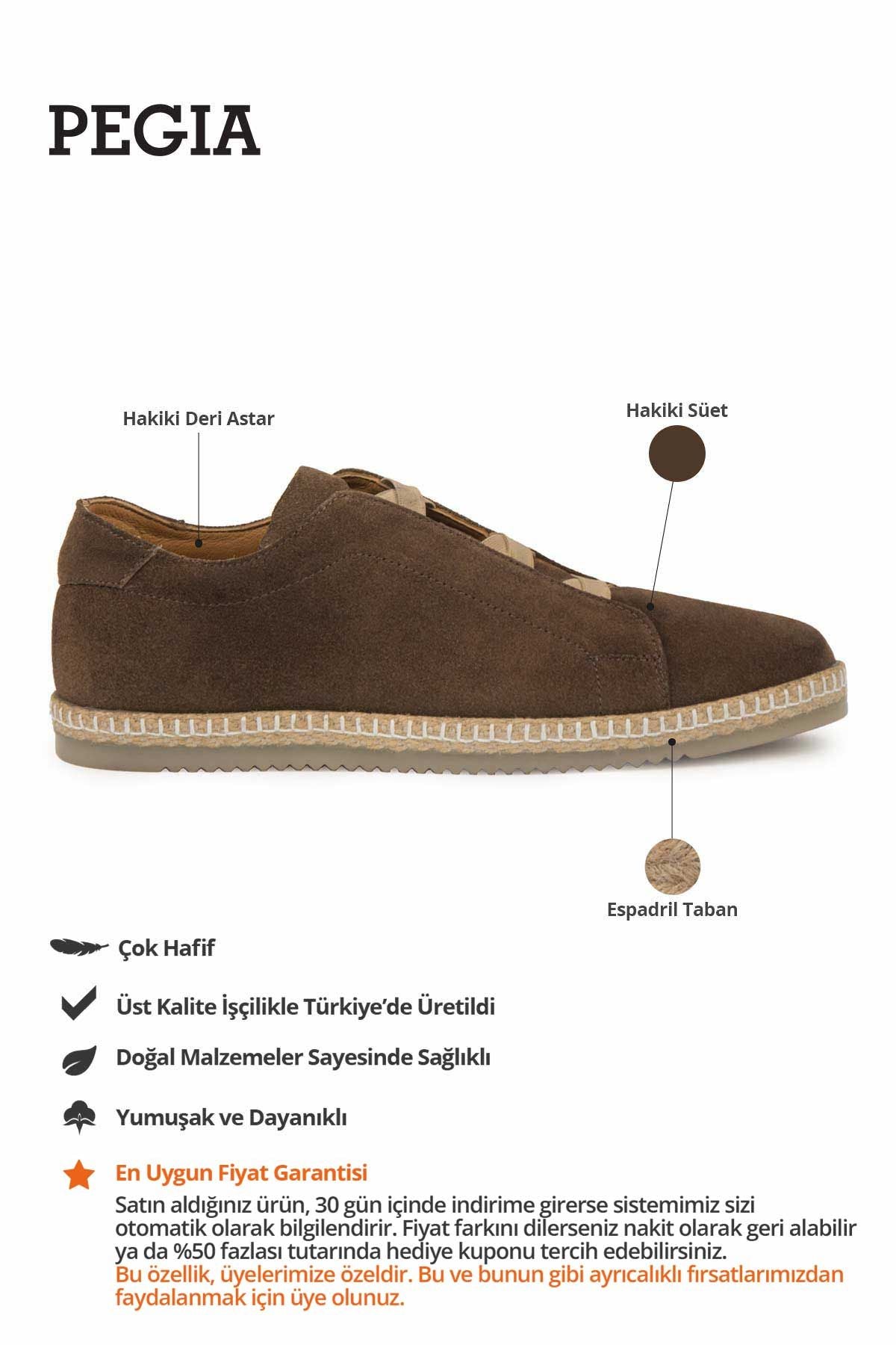 Hakiki Süet Erkek Espadril DG5031 Kahve