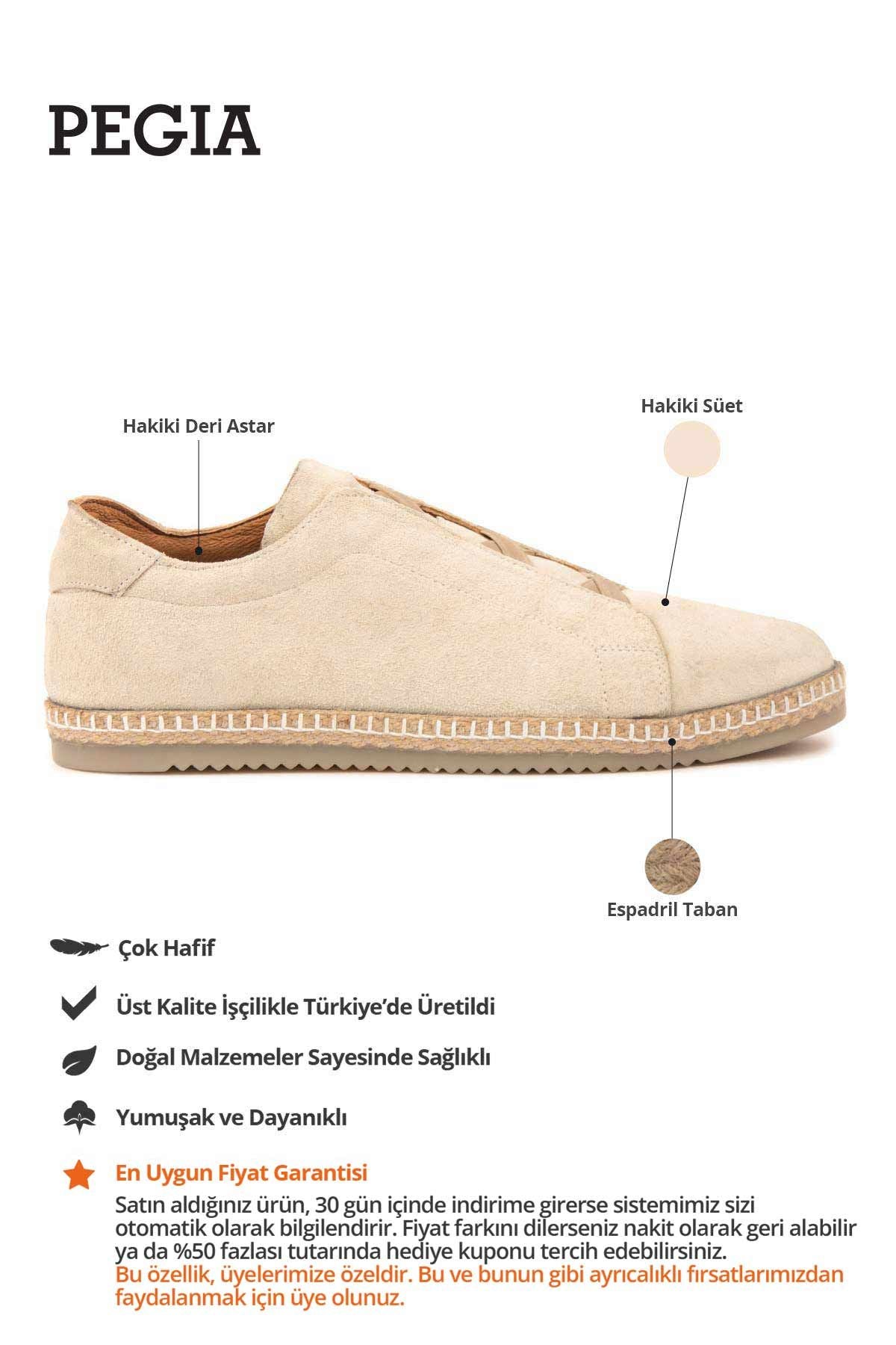 Hakiki Süet Erkek Espadril DG5031 Bej