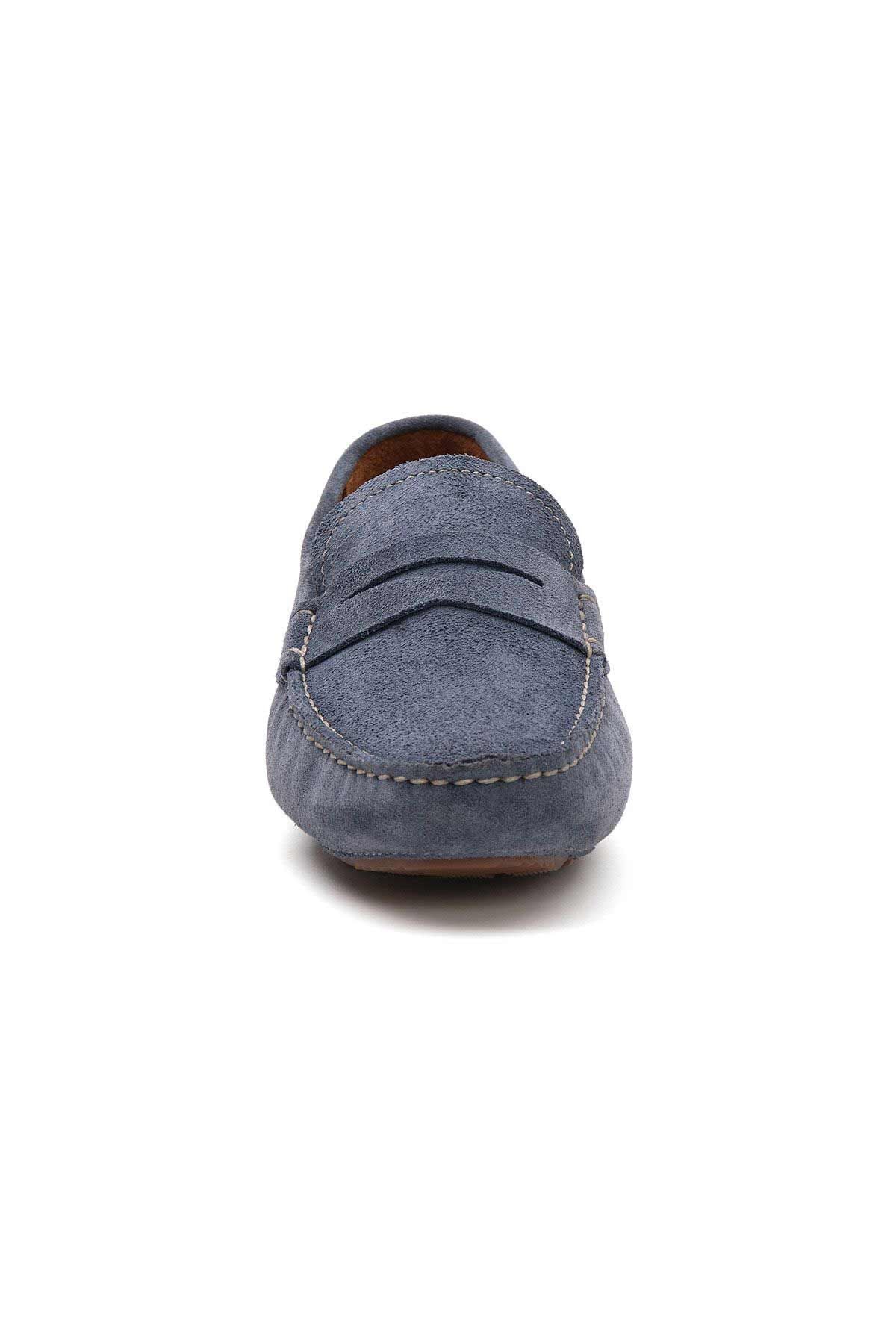 Hakiki Süet Erkek Loafer Ayakkabı 500901 Mavi