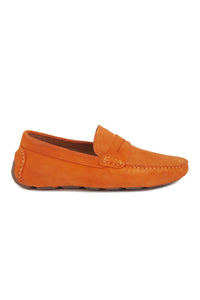 Genuine Suede Men's Loafer Shoes 500901 Orange