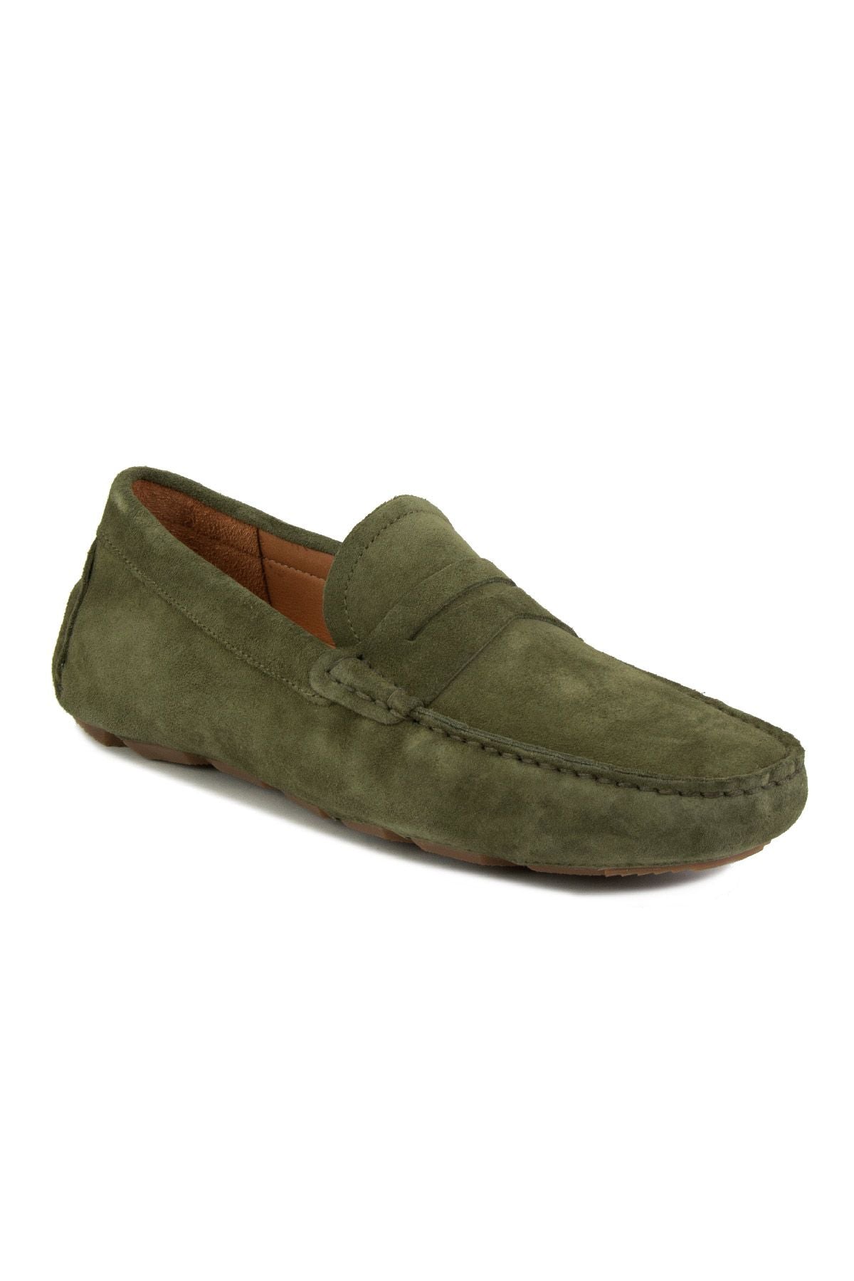 Hakiki Süet Erkek Loafer Ayakkabı 500901 Haki