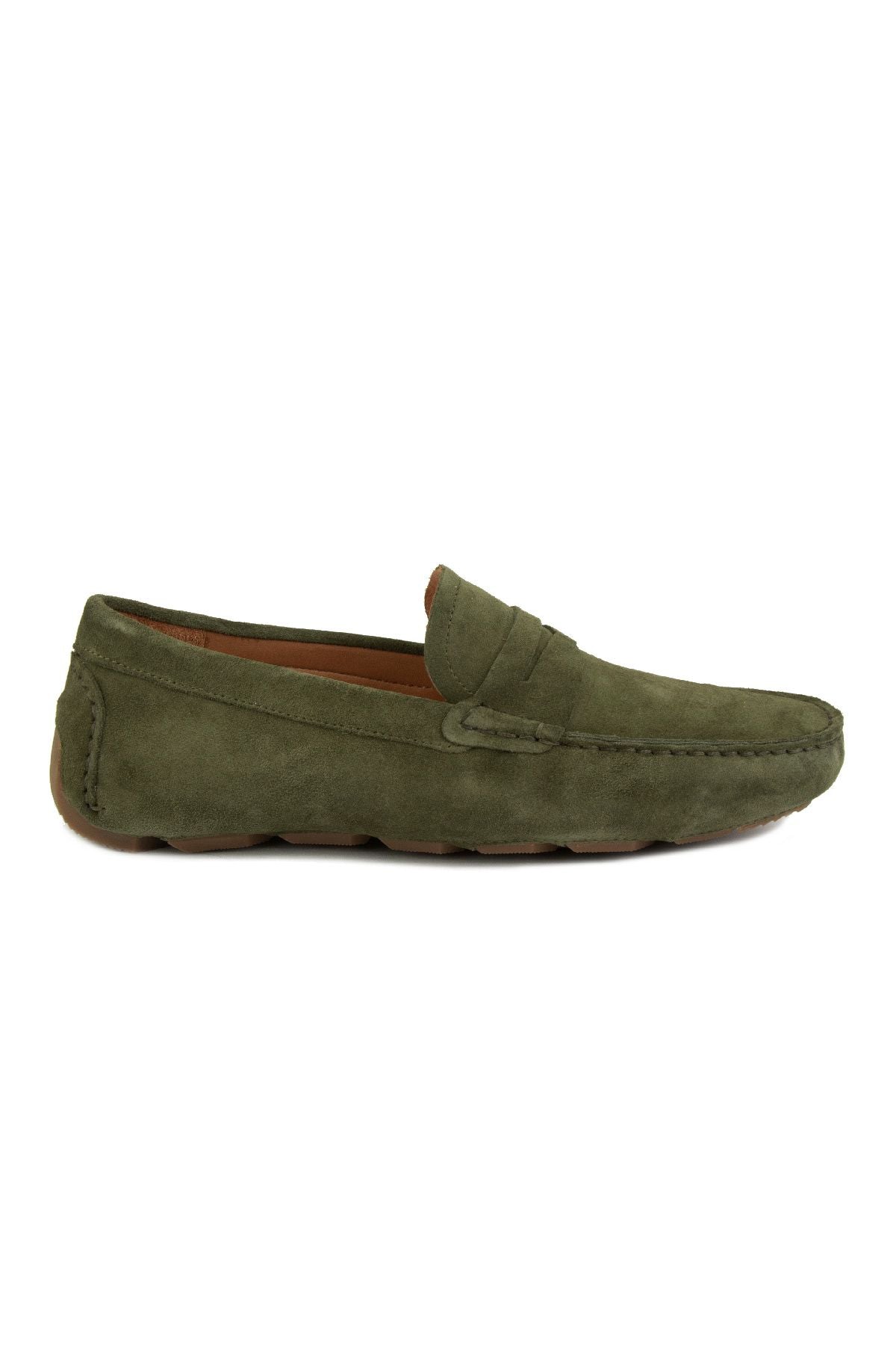 Hakiki Süet Erkek Loafer Ayakkabı 500901 Haki