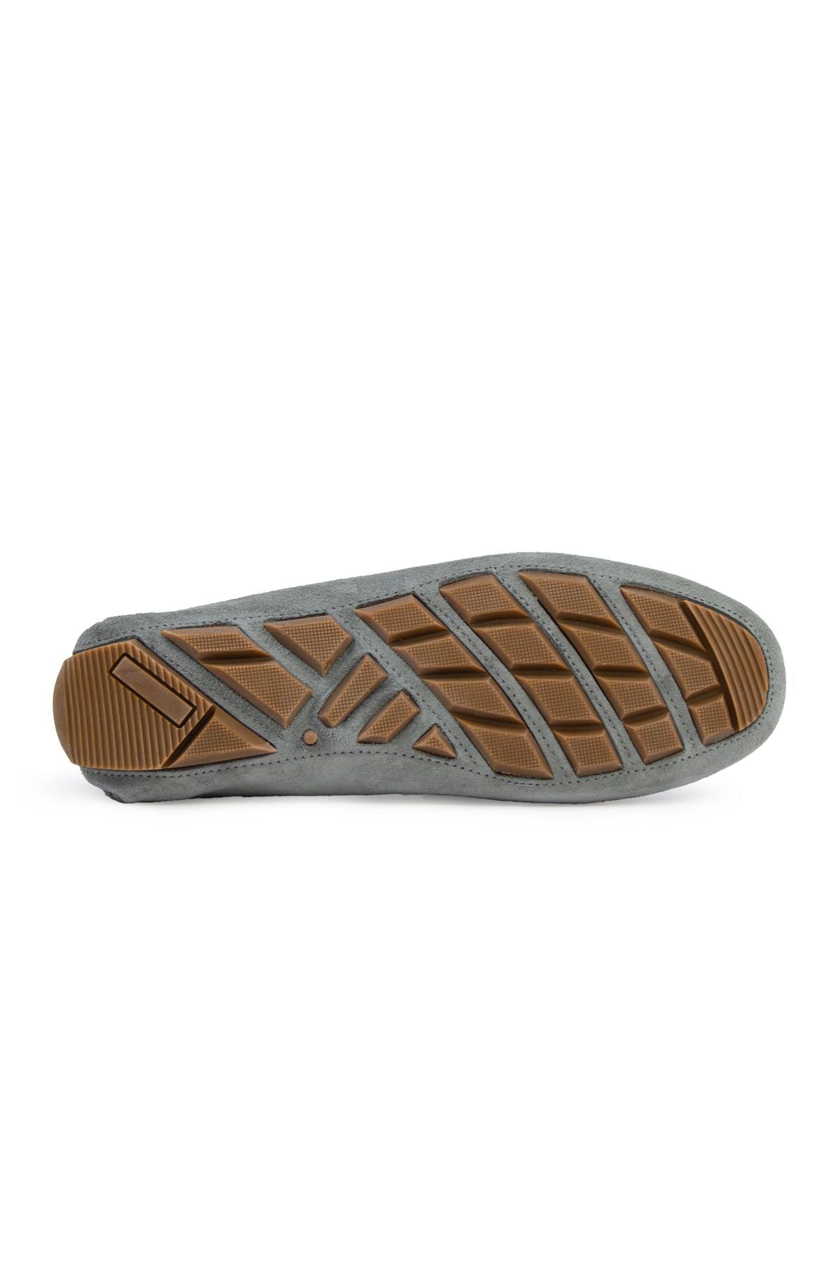 Hakiki Süet Erkek Loafer Ayakkabı 500901 Gri