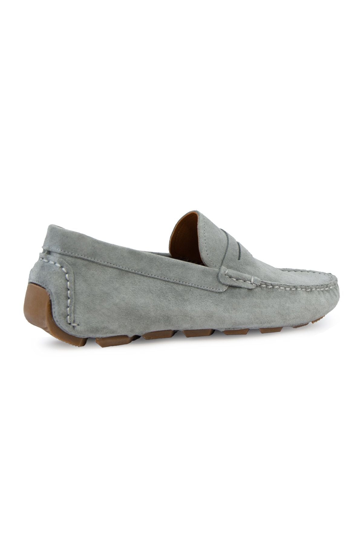 Hakiki Süet Erkek Loafer Ayakkabı 500901 Gri