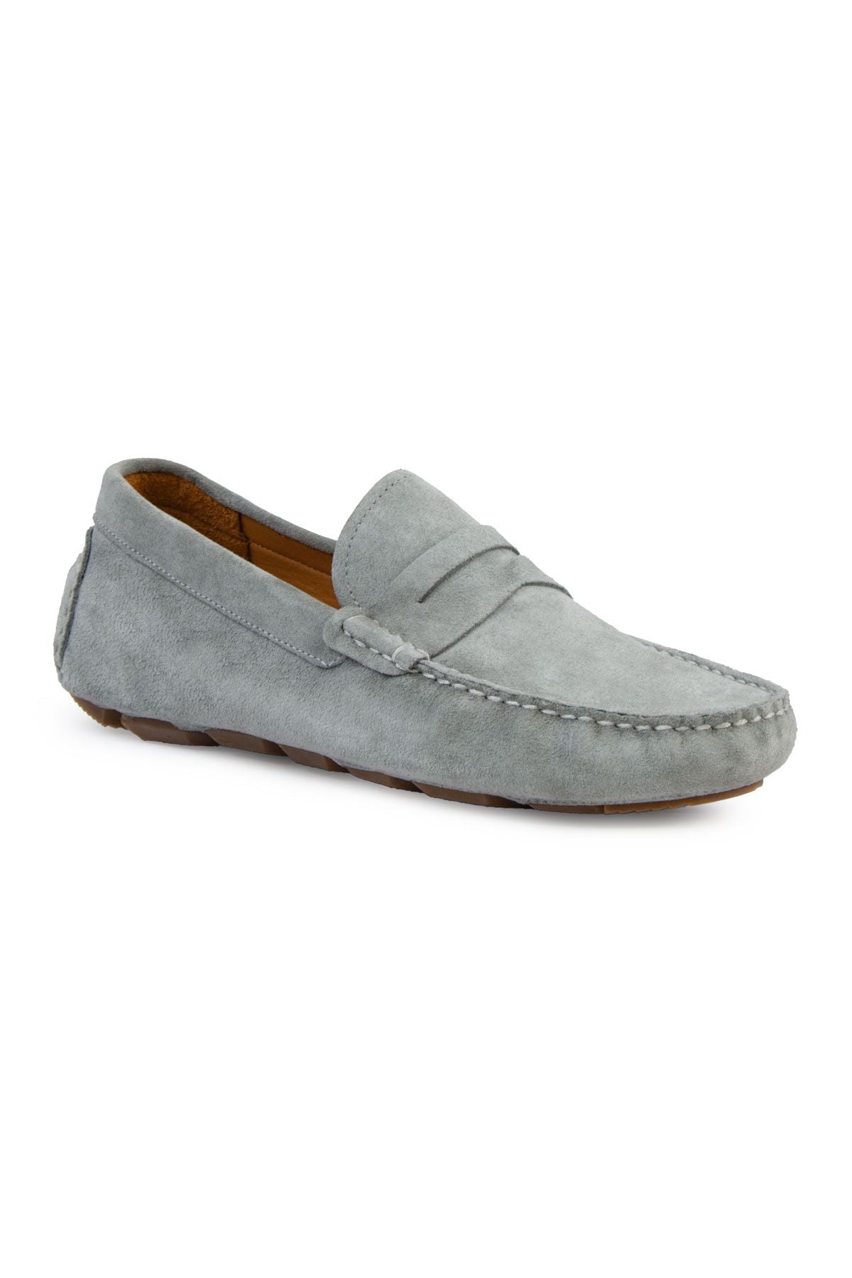 Hakiki Süet Erkek Loafer Ayakkabı 500901 Gri