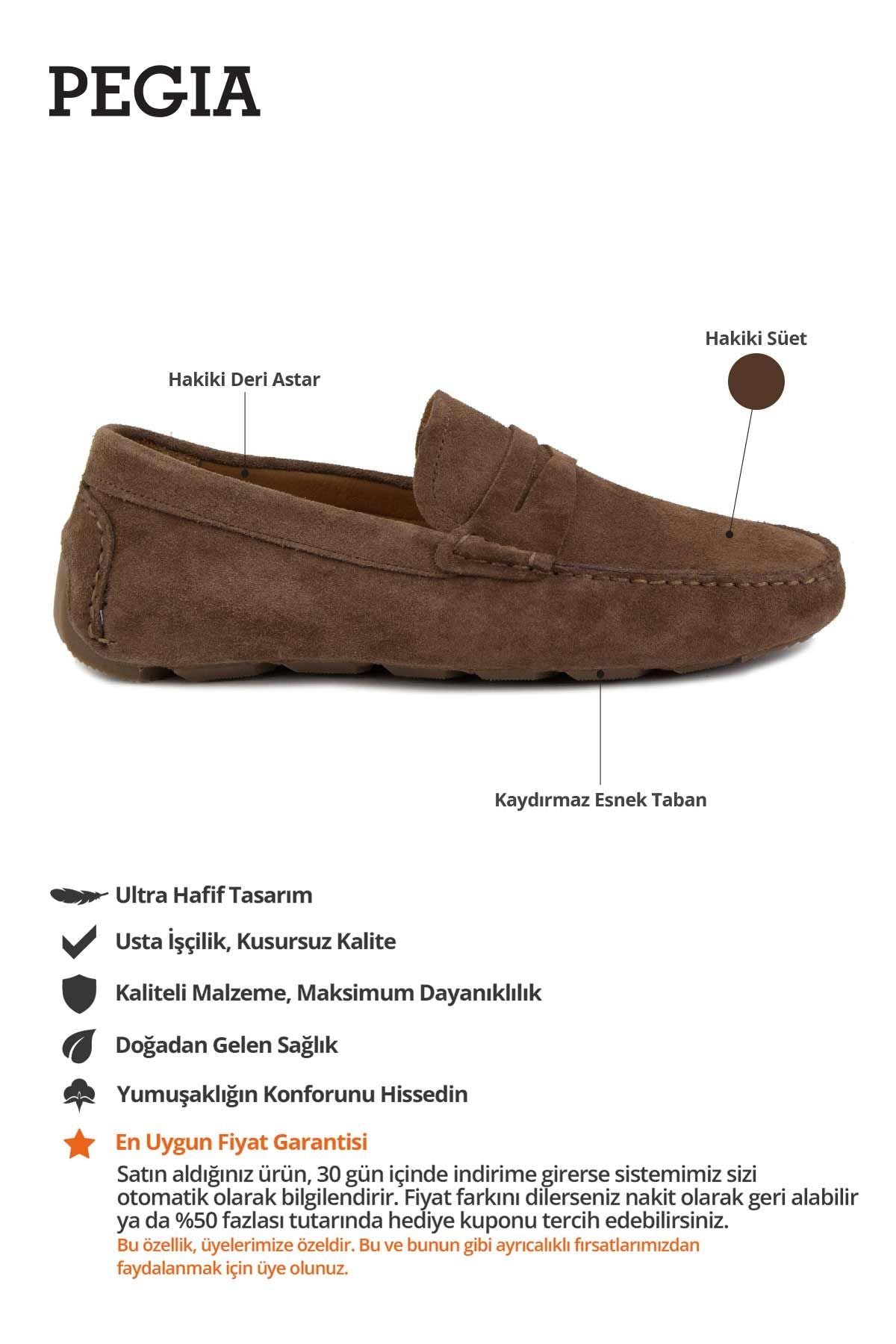 Hakiki Süet Erkek Loafer Ayakkabı 500901 Kahve