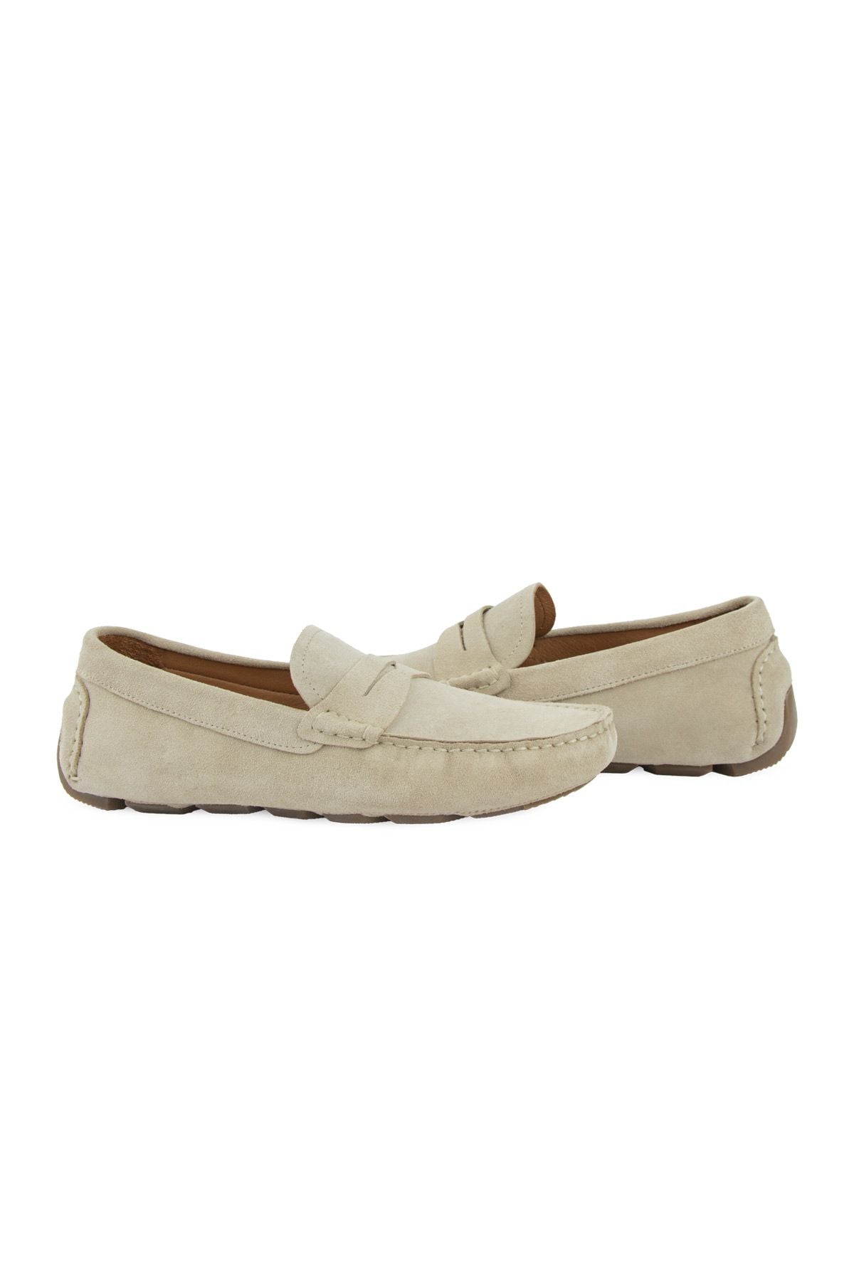 Hakiki Süet Erkek Loafer Ayakkabı 500901 Bej