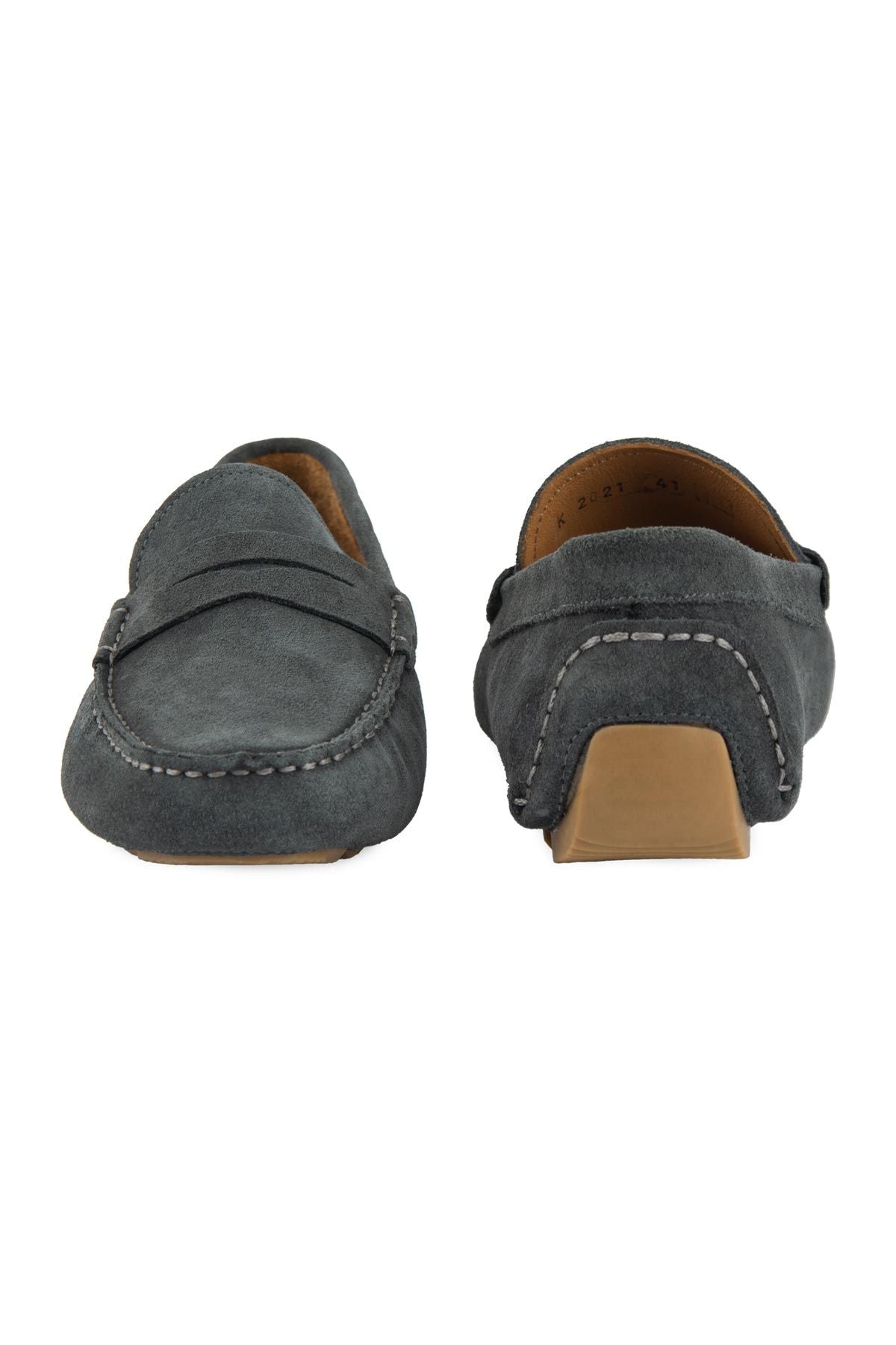 Hakiki Süet Erkek Loafer Ayakkabı 500901 Füme