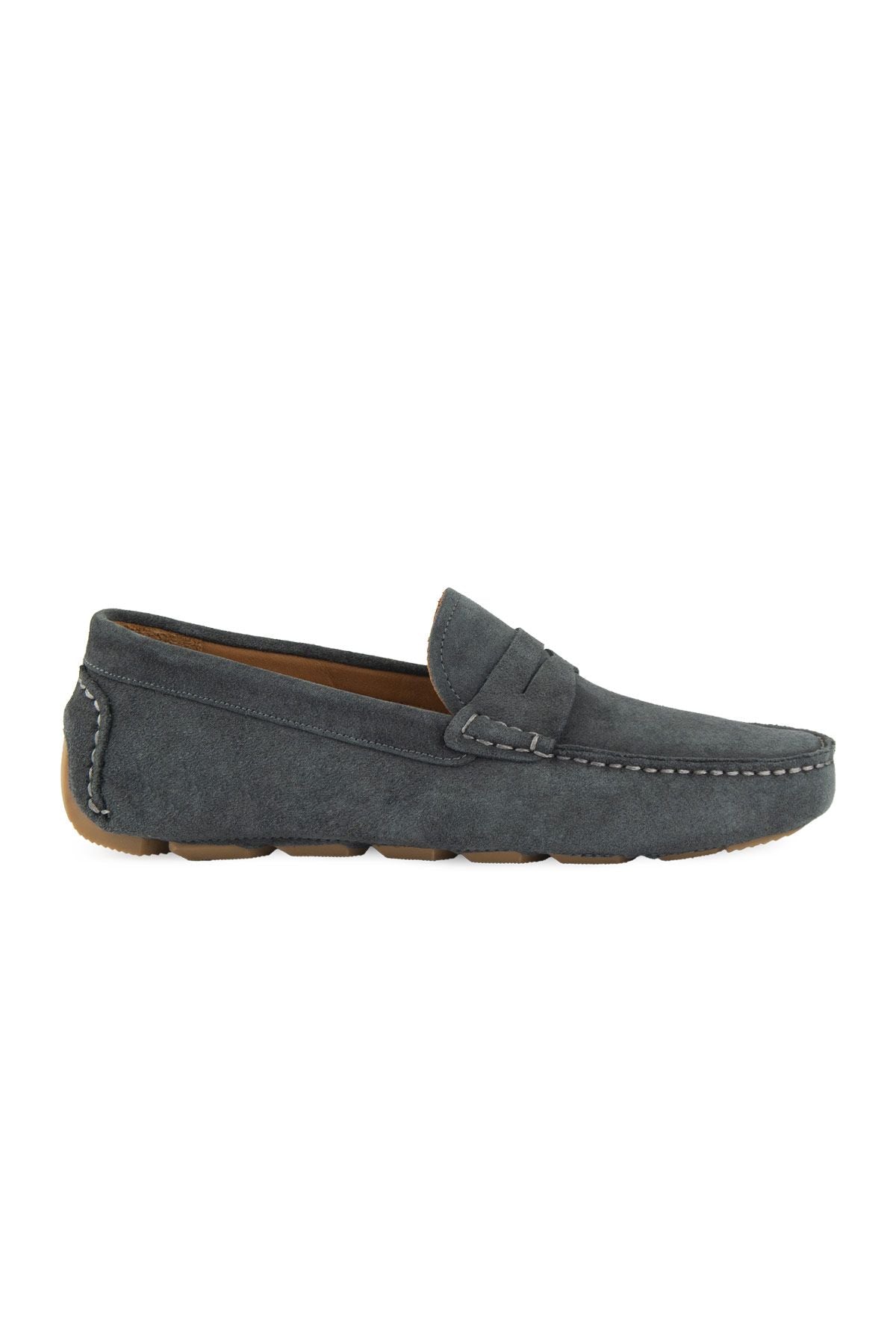 Hakiki Süet Erkek Loafer Ayakkabı 500901 Füme