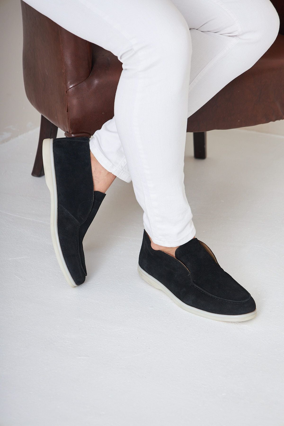Hakiki Süet Erkek Loafer Bot 500912 Siyah
