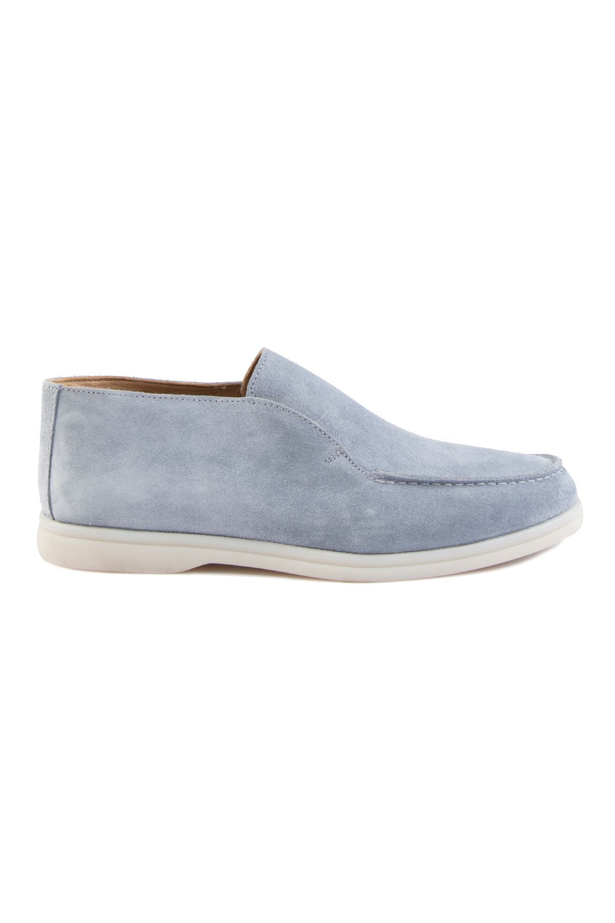 Hakiki Süet Erkek Loafer Bot 500912 Açık Mavi