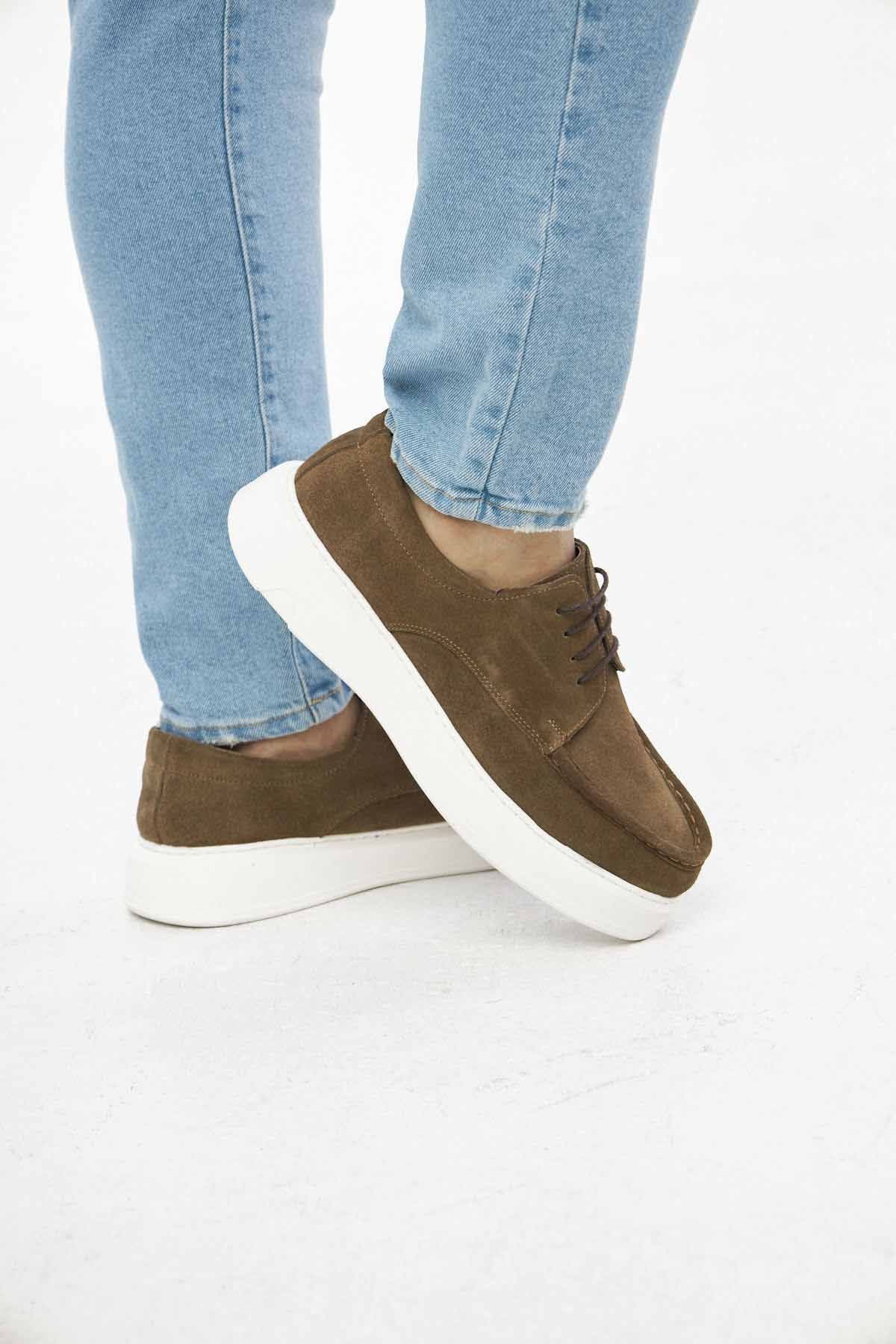 Hakiki Süet Erkek Loafer DG5002 Taba