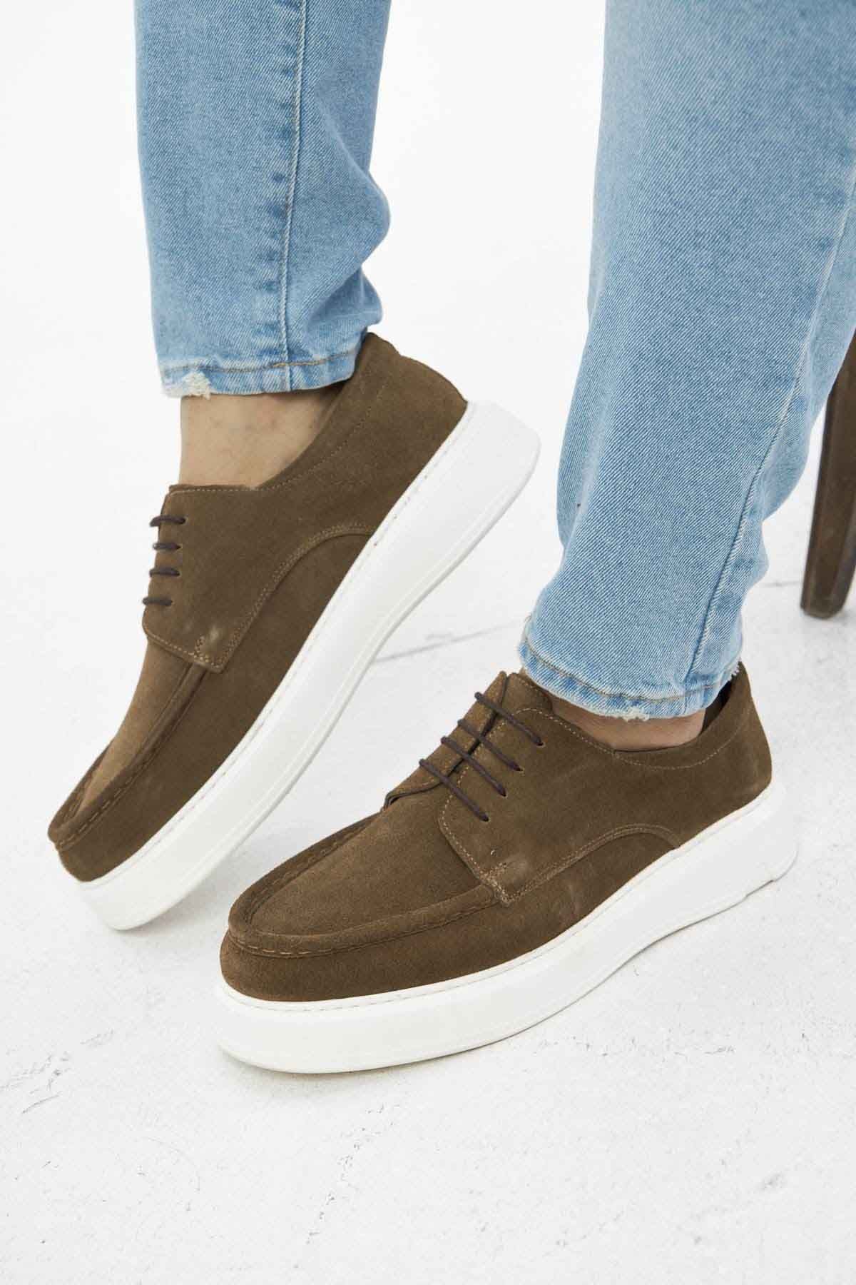 Hakiki Süet Erkek Loafer DG5002 Taba