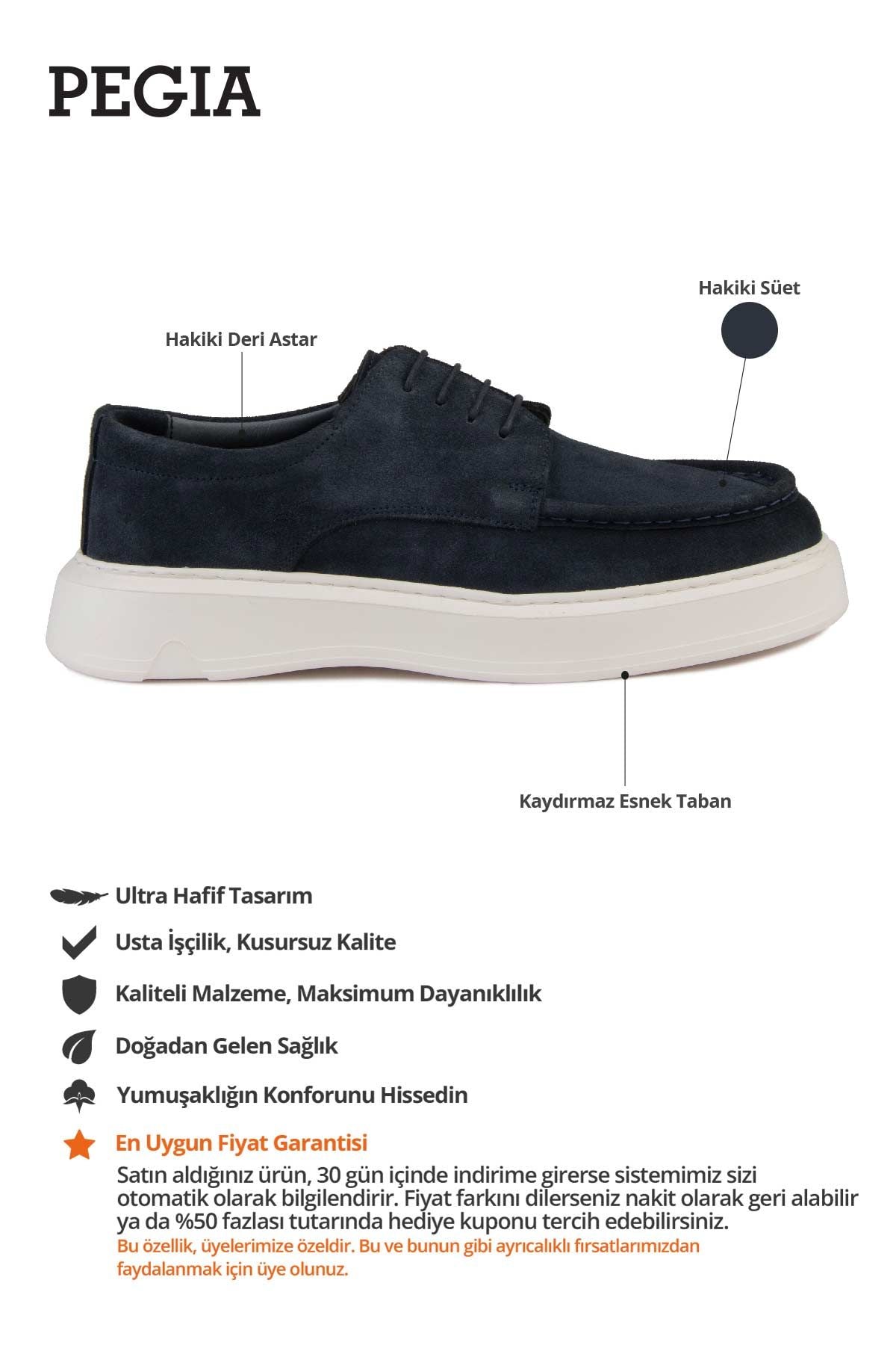 Hakiki Süet Erkek Loafer DG5002 Lacivert