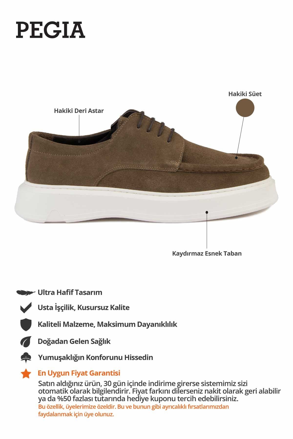 Hakiki Süet Erkek Loafer DG5002 Taba