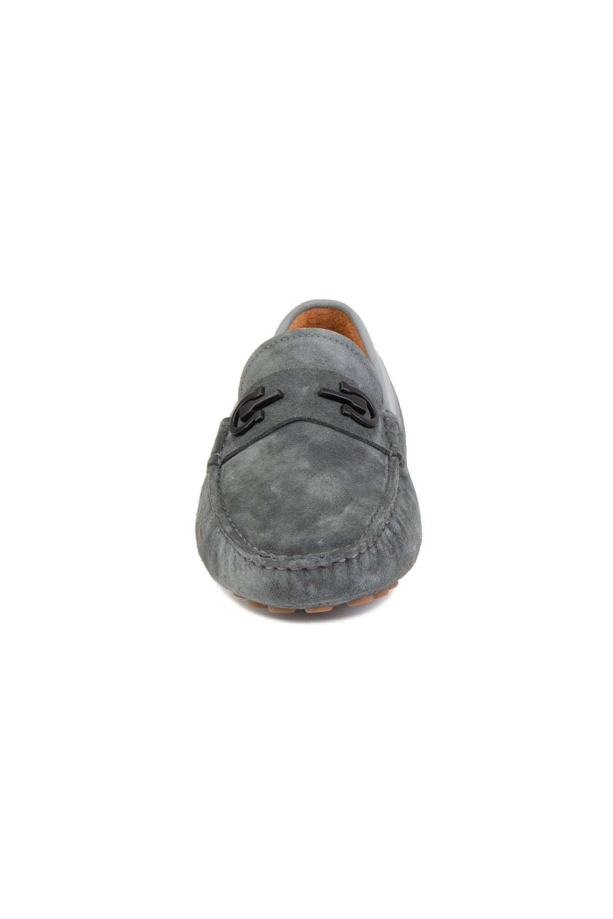 Hakiki Süet Erkek Tokalı Loafer 500909 Antrasit