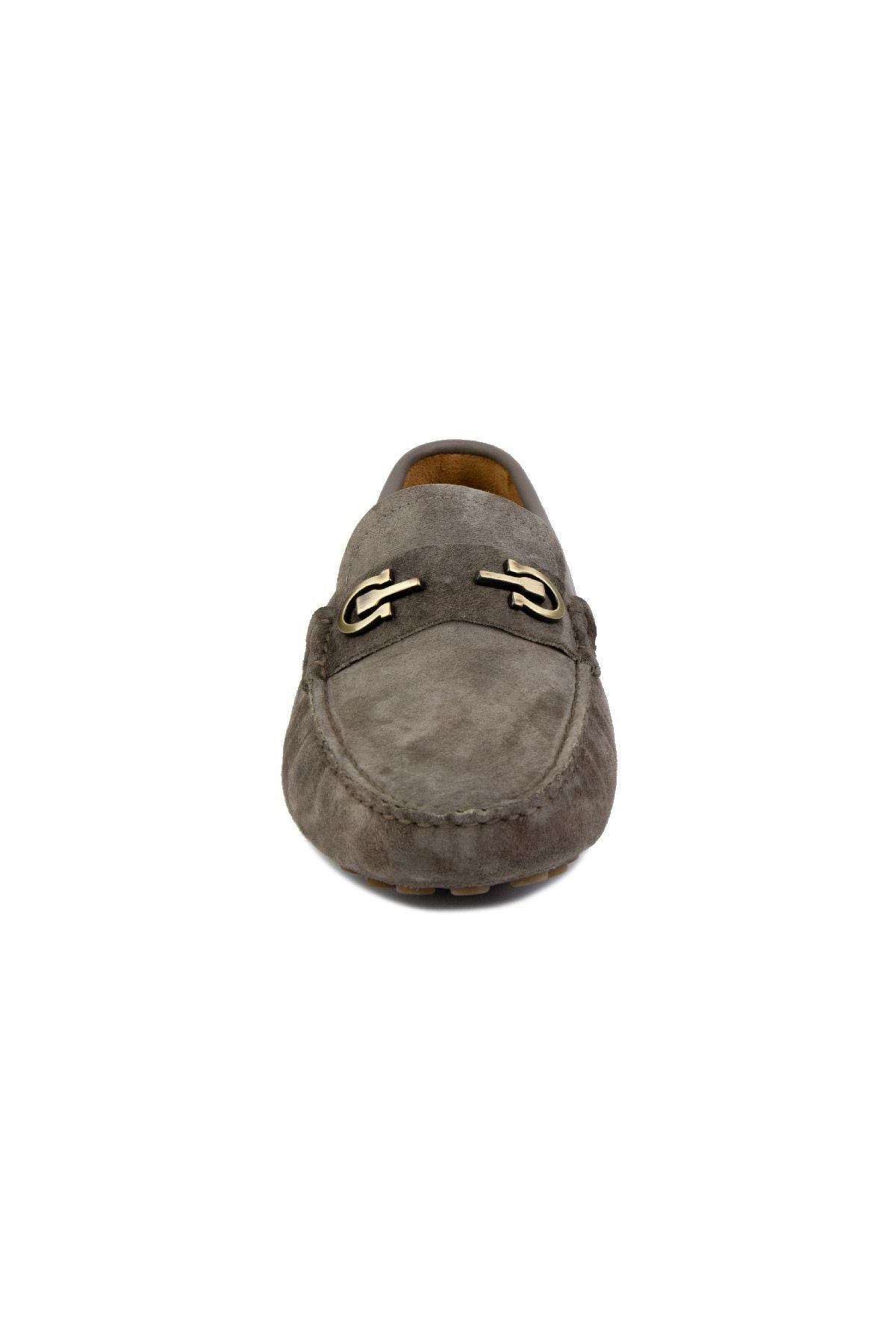 Hakiki Süet Erkek Tokalı Loafer 500909 Gri