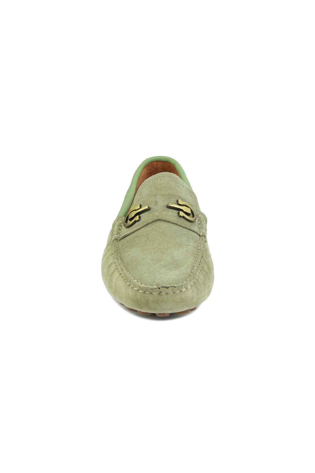 Hakiki Süet Erkek Tokalı Loafer 500909 Mint
