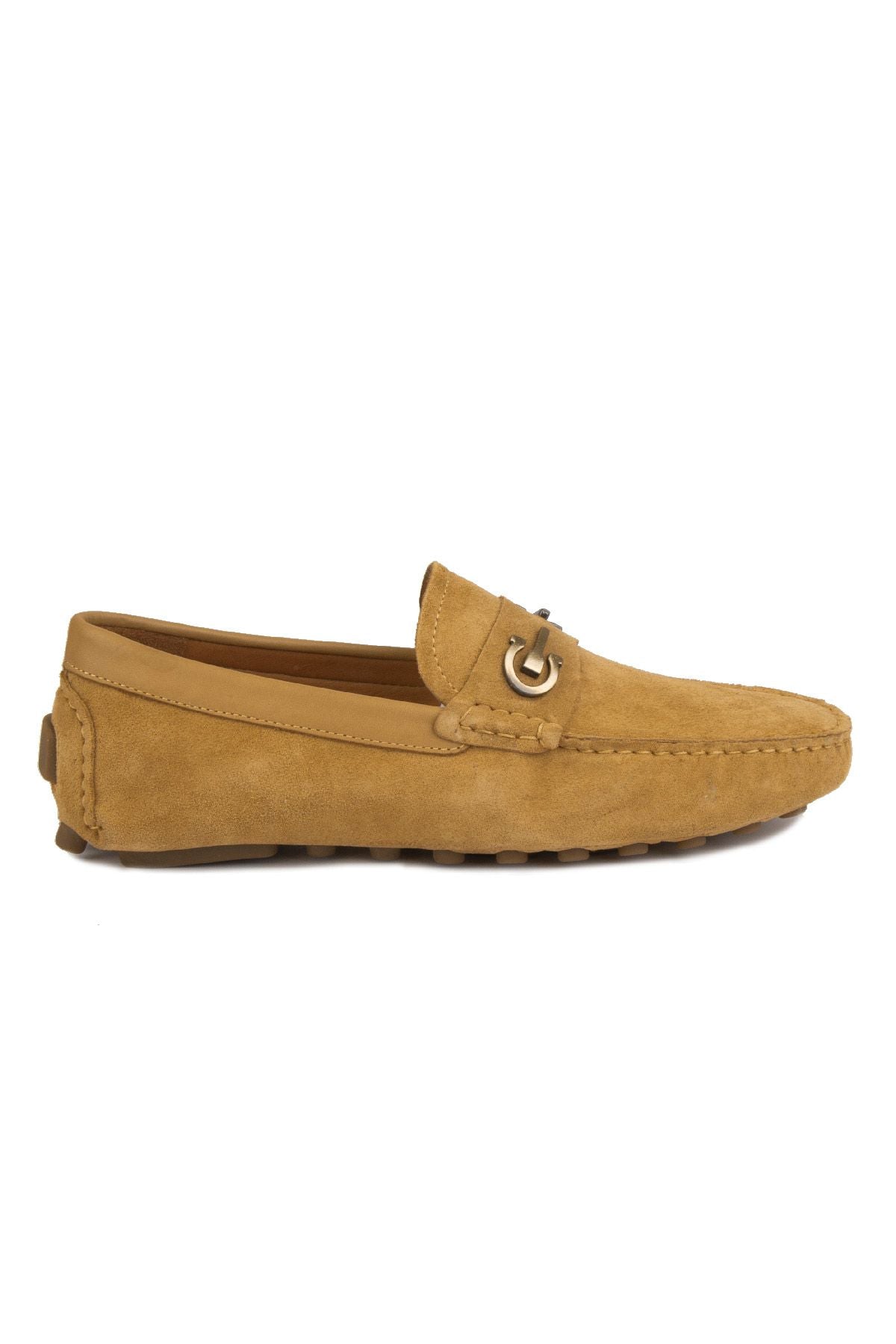 Hakiki Süet Erkek Tokalı Loafer 500909 Sahra