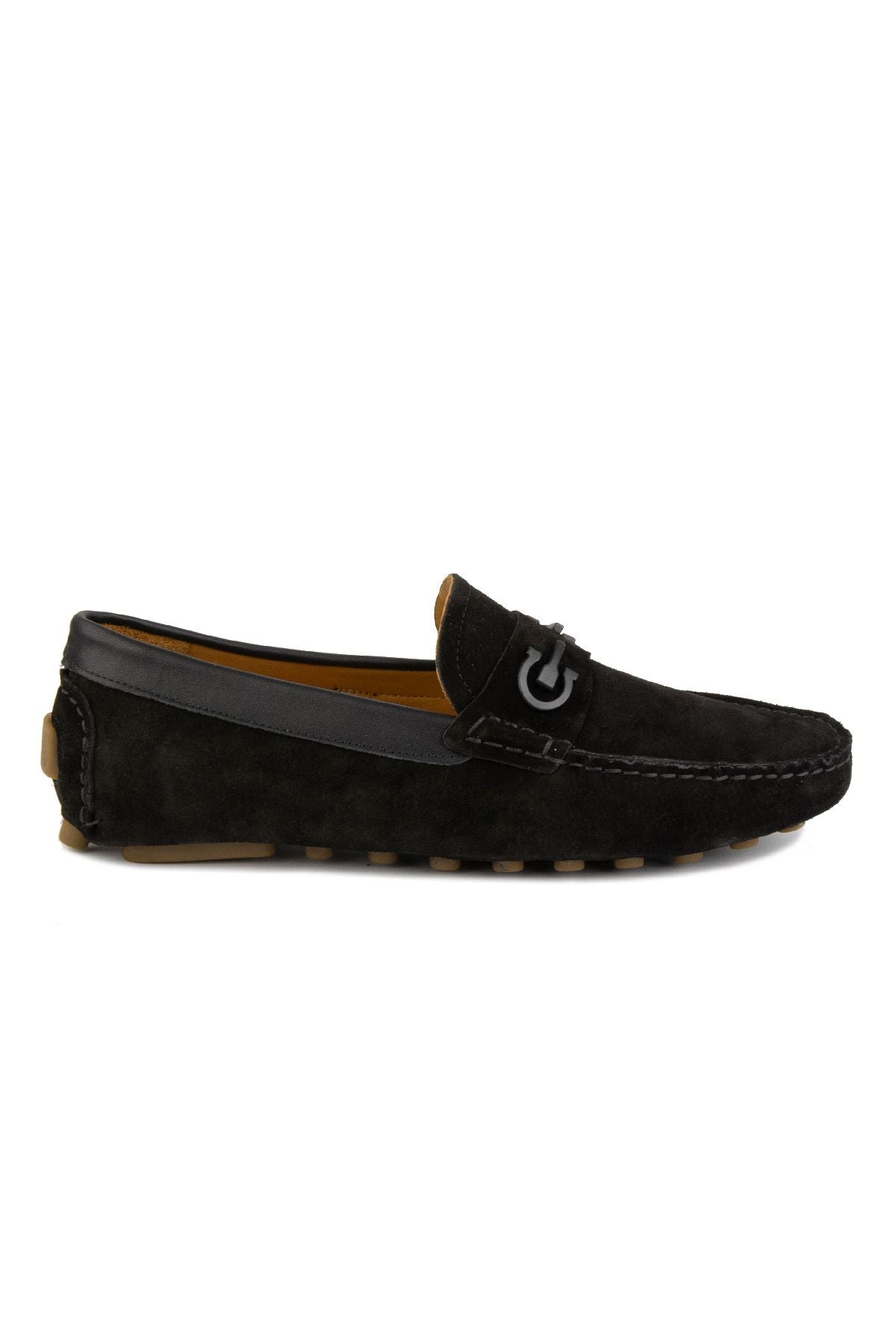 Hakiki Süet Erkek Tokalı Loafer 500909 Siyah
